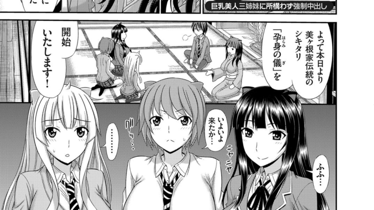 美ヶ根家の淫習 〜巨乳美人三姉妹に所構わず強●中出し〜 （1）