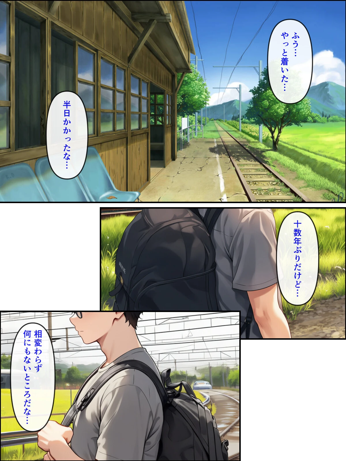 久しぶりに帰った田舎で、幼なじみと思い出巡りする話【モザイク版】