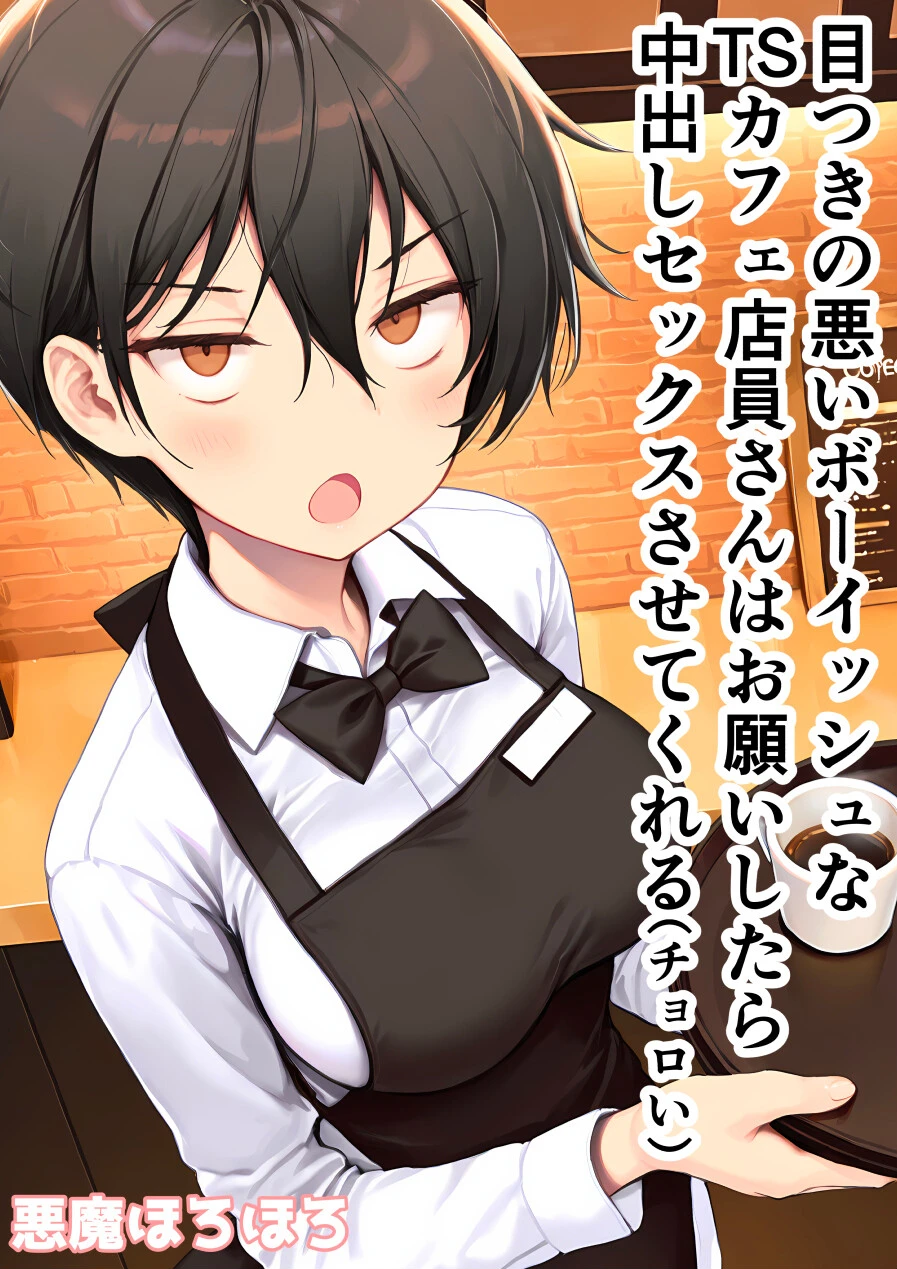 目つきの悪いボーイッシュなTSカフェ店員さんはお願いしたら中出しセックスさせてくれる（チョロい）【白抜き修正版】