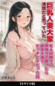 清楚だと思っていた巨乳人妻大家を土砂降りの雨宿りで匿ったら欲求不満でビッチビチだった話