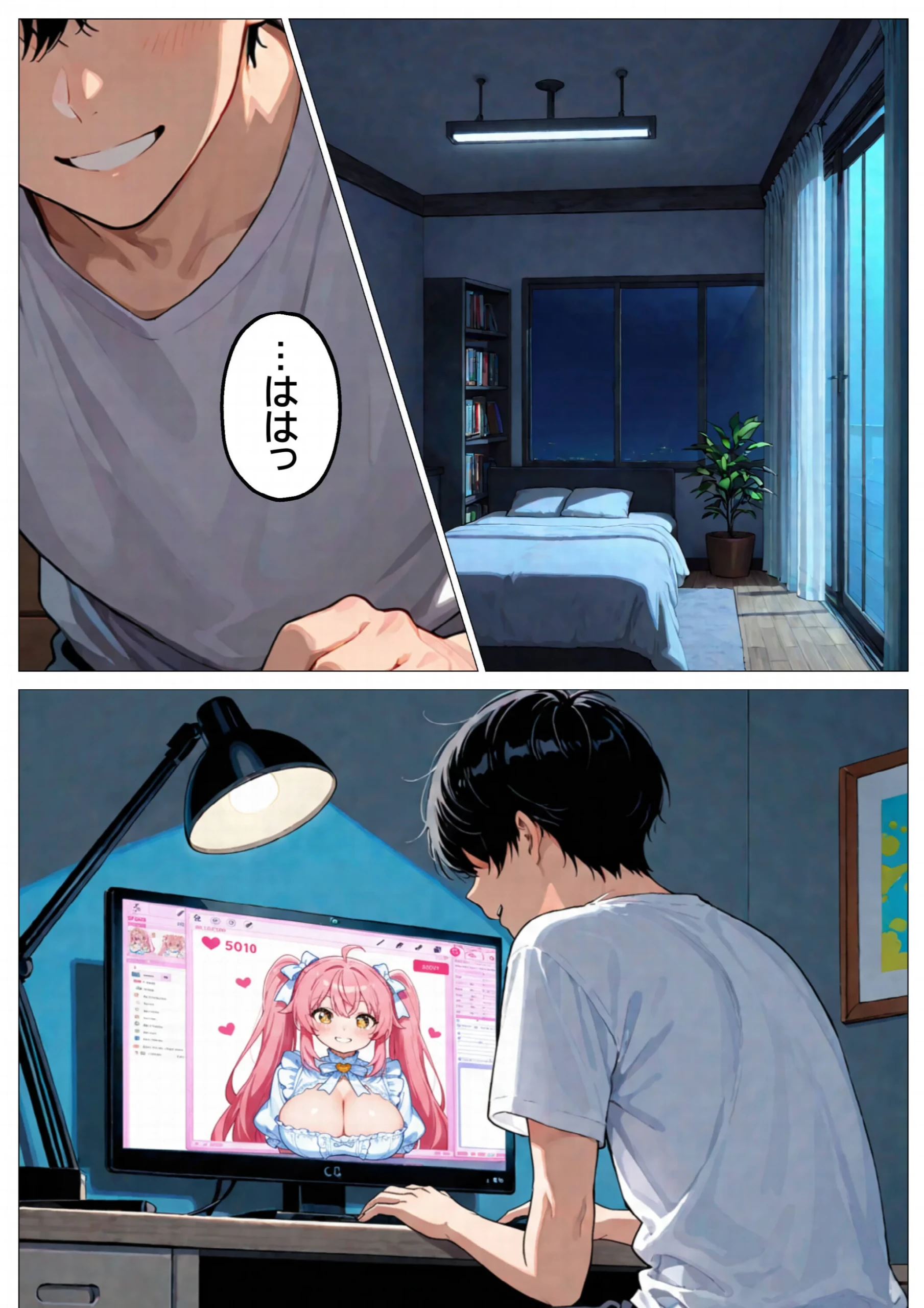 推しじゃない巨乳Vtuberに嫉妬されて朝まで騎乗位で犯●れたら、俺は恋に落ちてしまった【白抜き修正版】