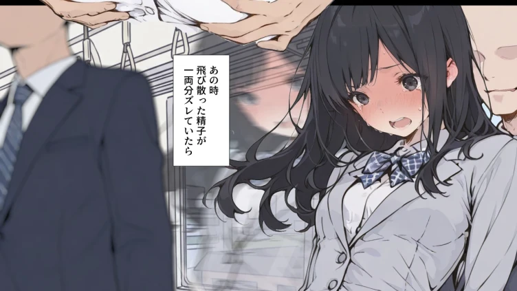 黒髪少女と金髪少女が電車で集団痴〇に遭う漫画
