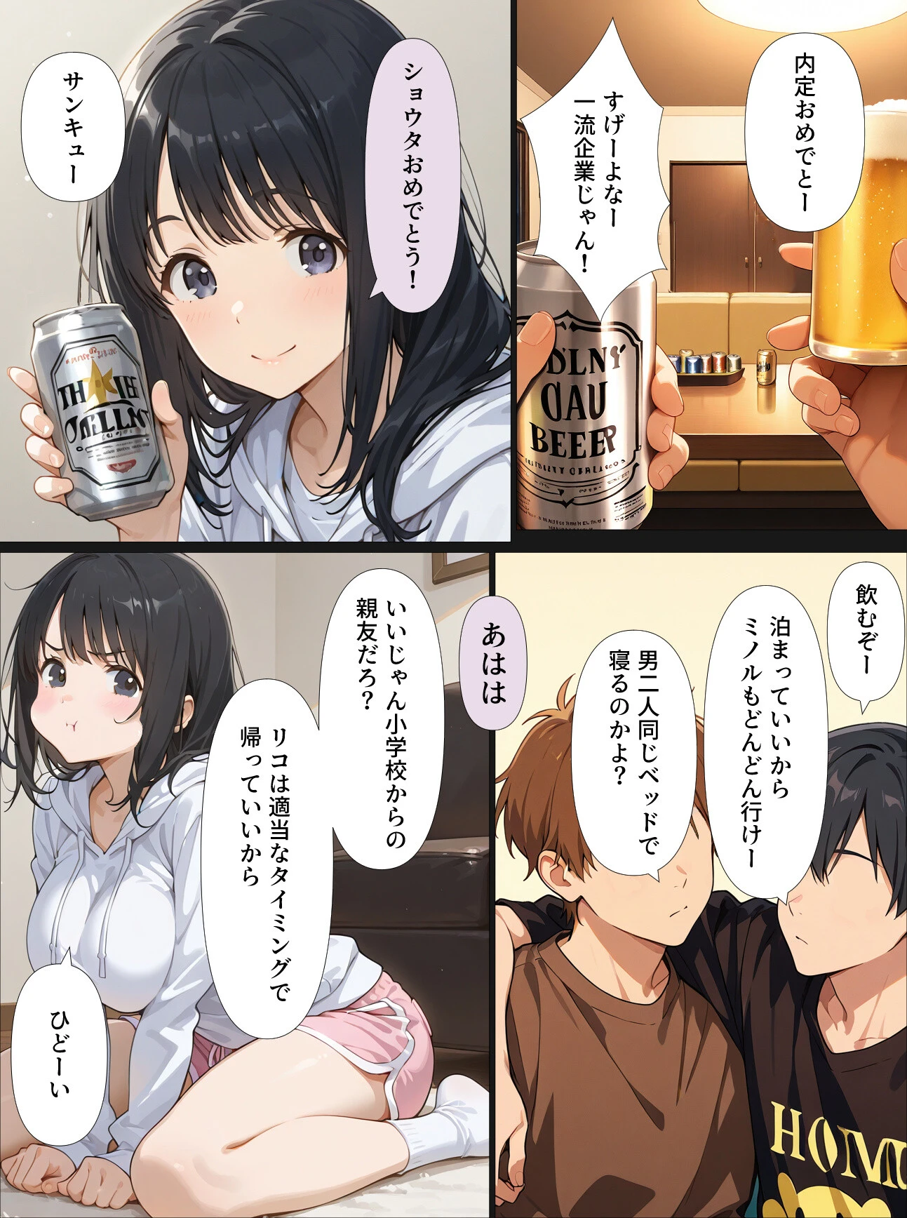 酔いつぶれた親友の彼女をつまみ食いする漫画【白抜き修正版】