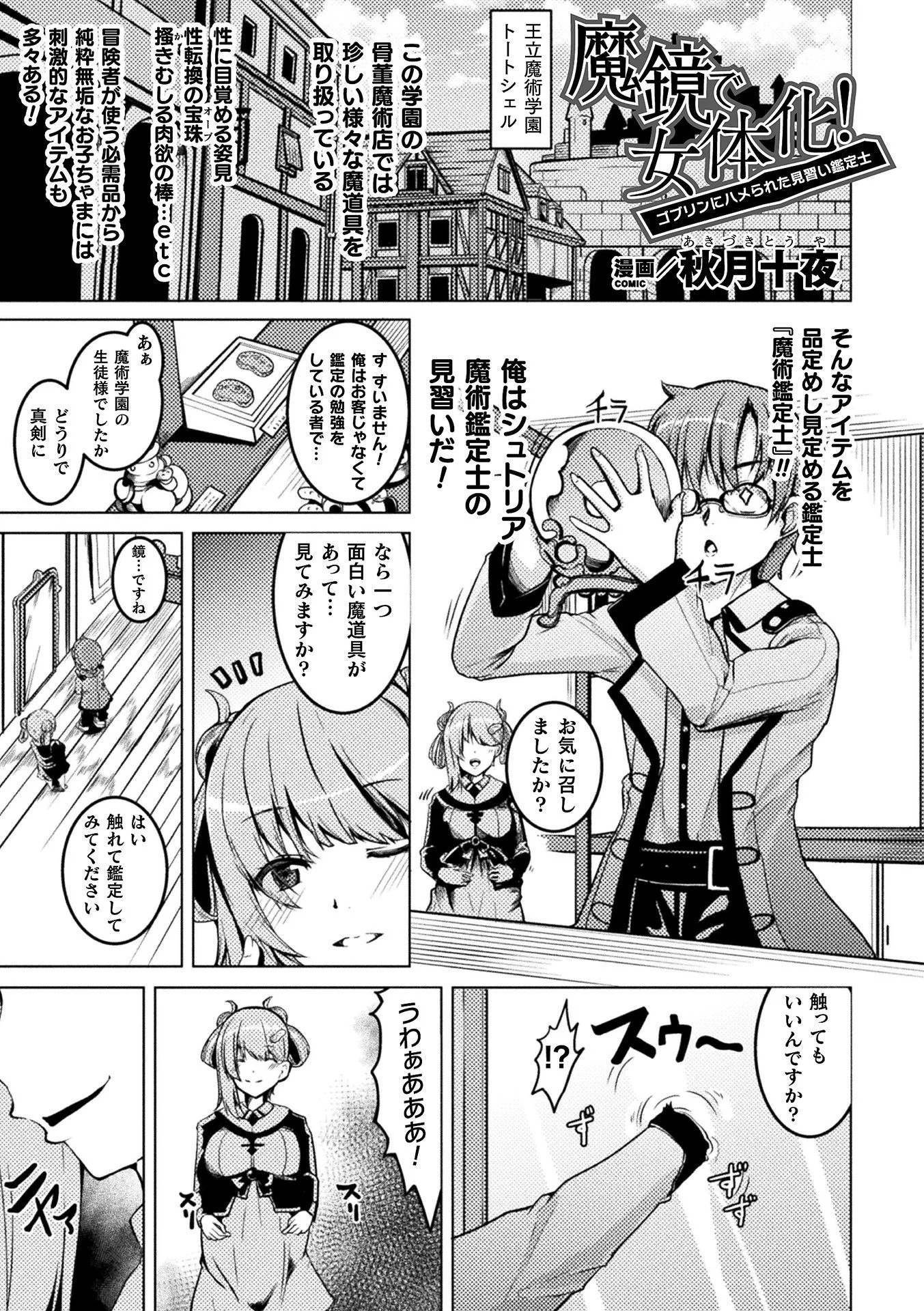 魔鏡で女体化！ ゴブリンにハメられた見習い鑑定士