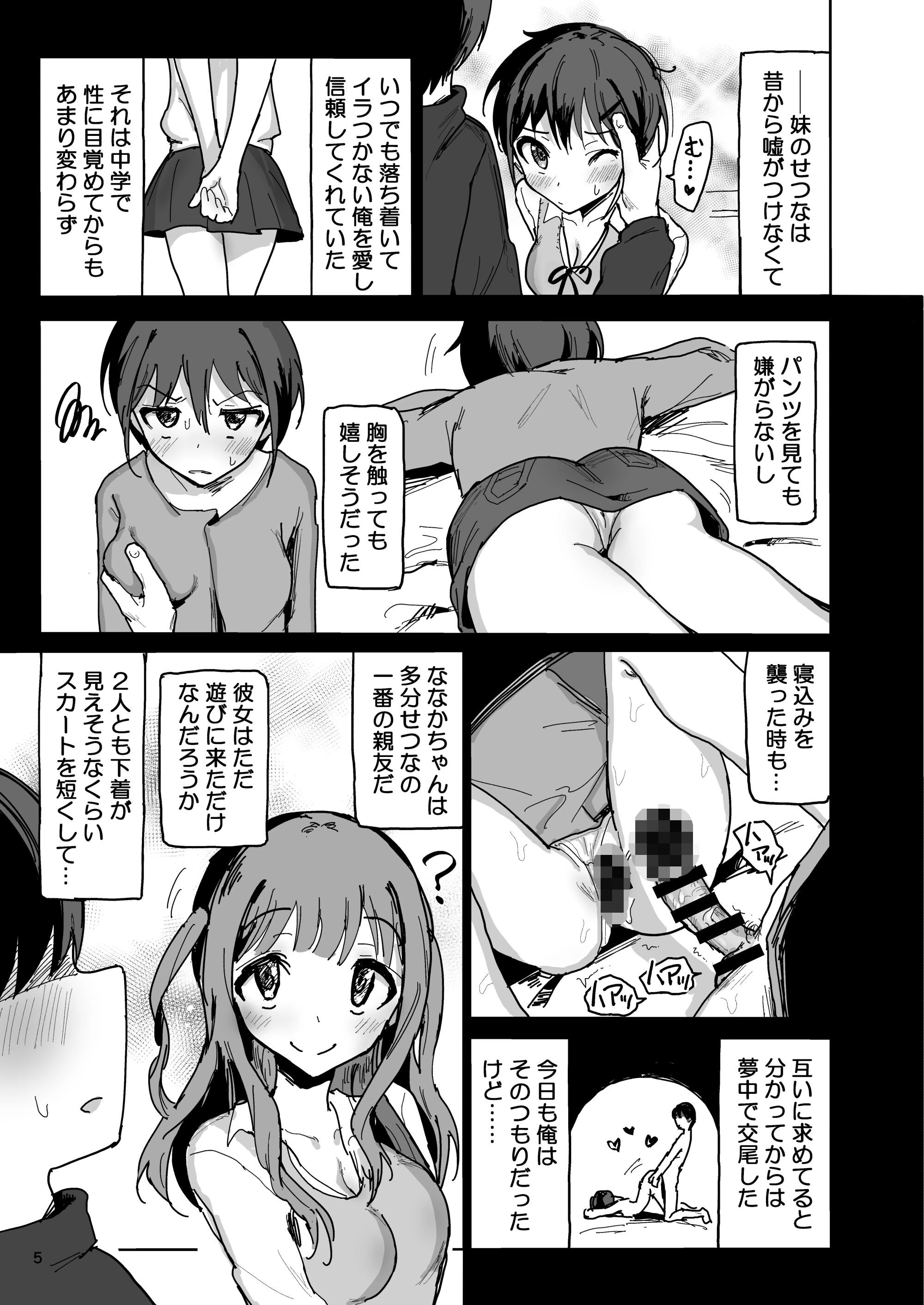 絶倫兄妹とドスケベ友達の孕ませ3Pイキまくり!ページ4