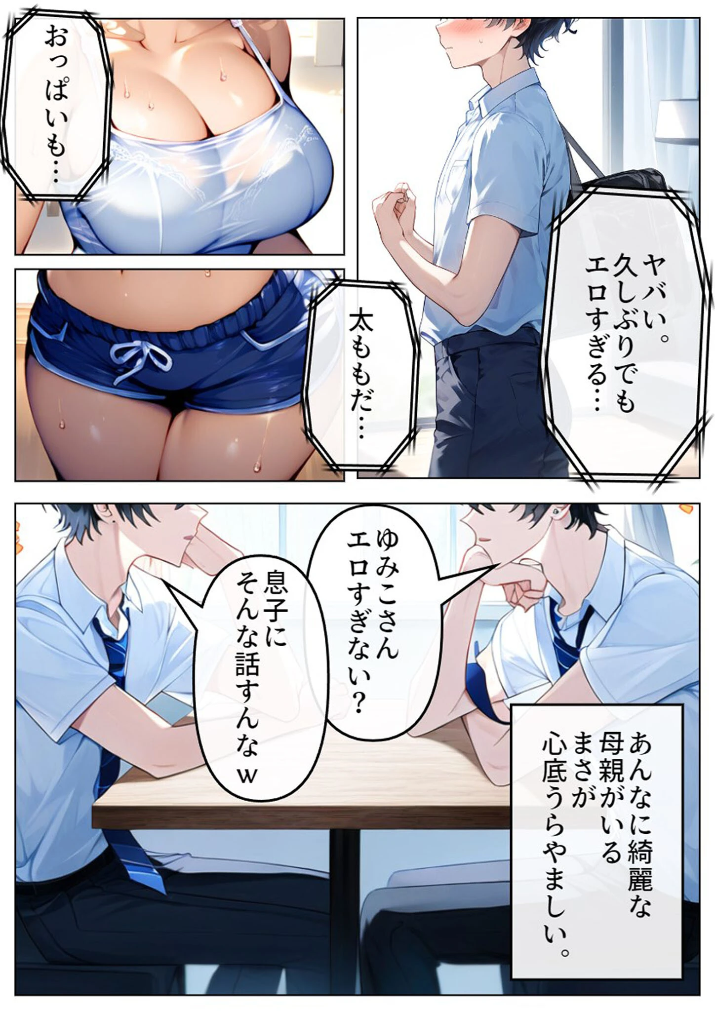 巨乳ママの誘惑SEX! 〜親友のお母さんとイチャイチャ&脱童貞〜 モザイク版ページ4