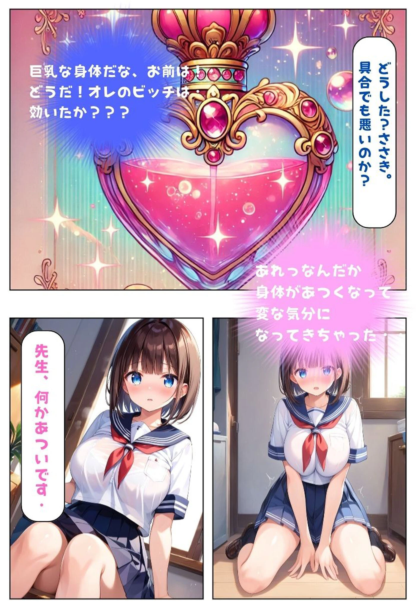 キモおじ●●の性教育●●学園。●●香水でヤリまくる話。 モザイク版ページ9