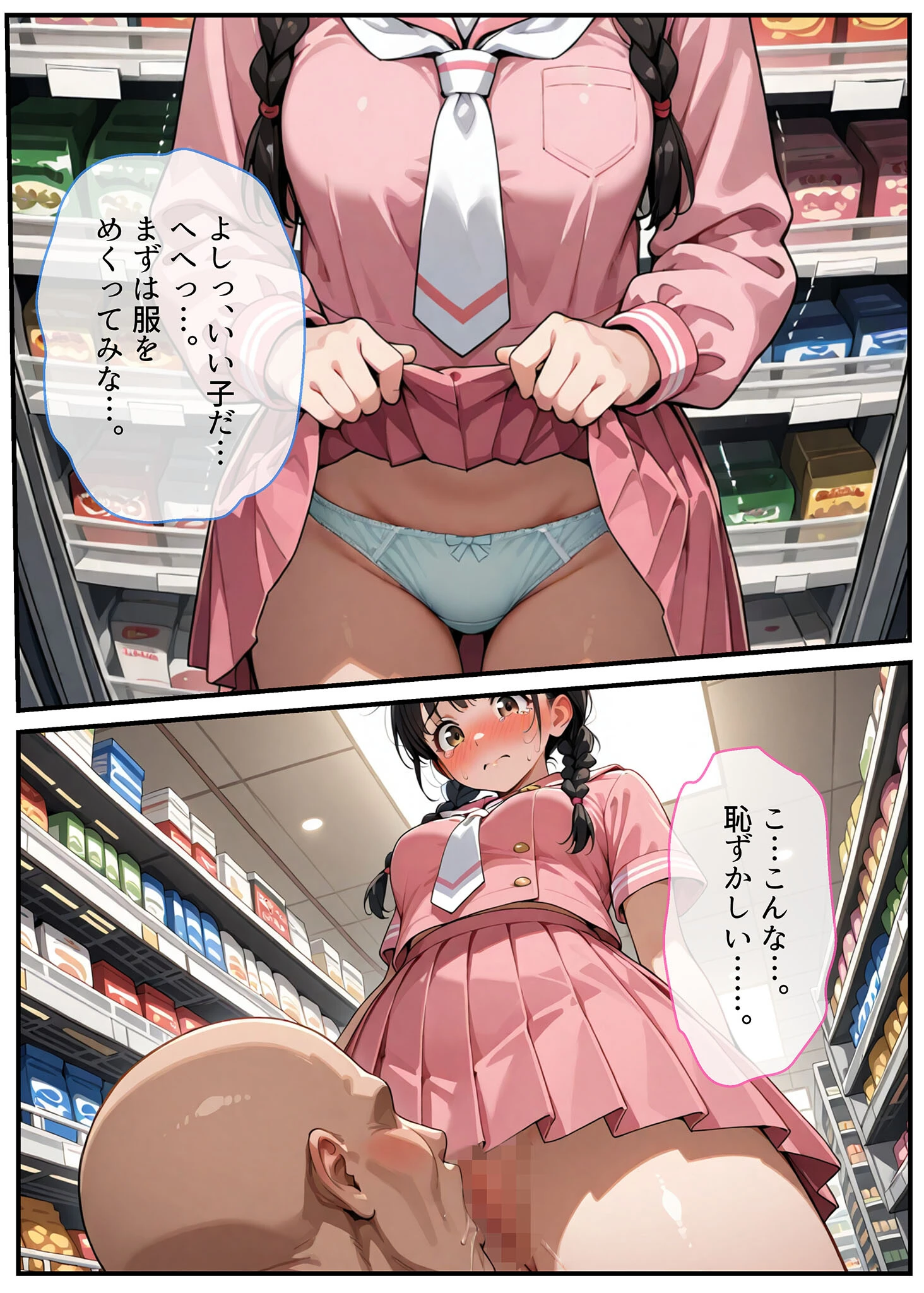 万引きセーラー服●●●●にスーパーの店長が中●しをした話 モザイク版ページ9