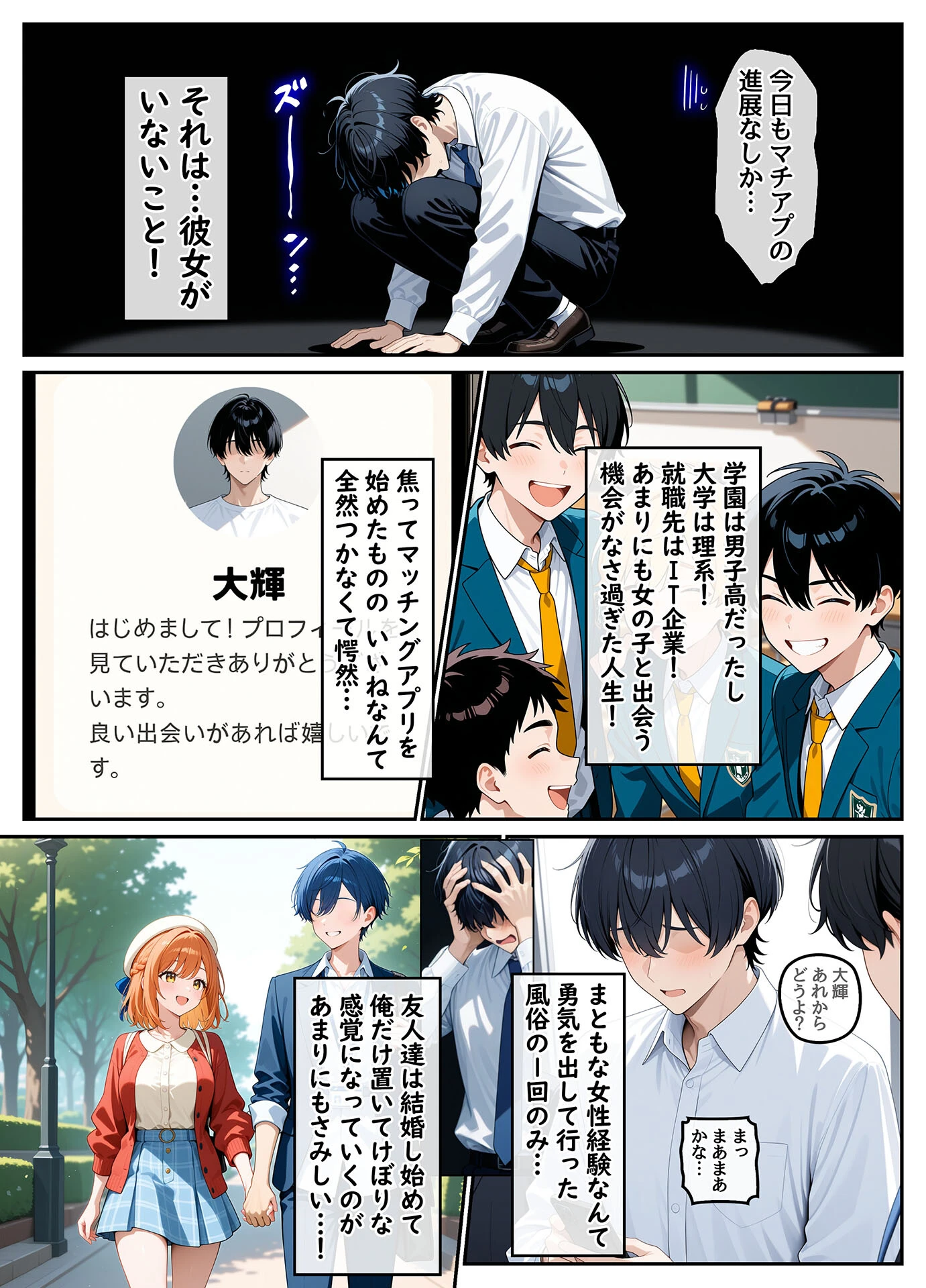 童貞の俺が海外旅行先で出会った褐色美女と国際結婚して子作りしまくる話1 モザイク版ページ4