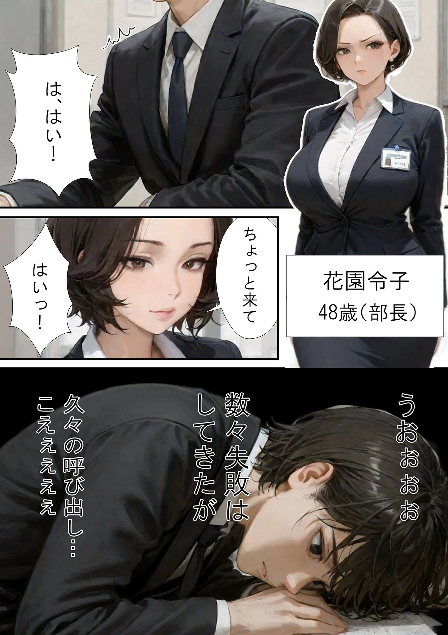 仕事で失敗ばかりの俺が人妻上司（48）と残業したら濡れ濡れセックス始まった話 モザイク版ページ4