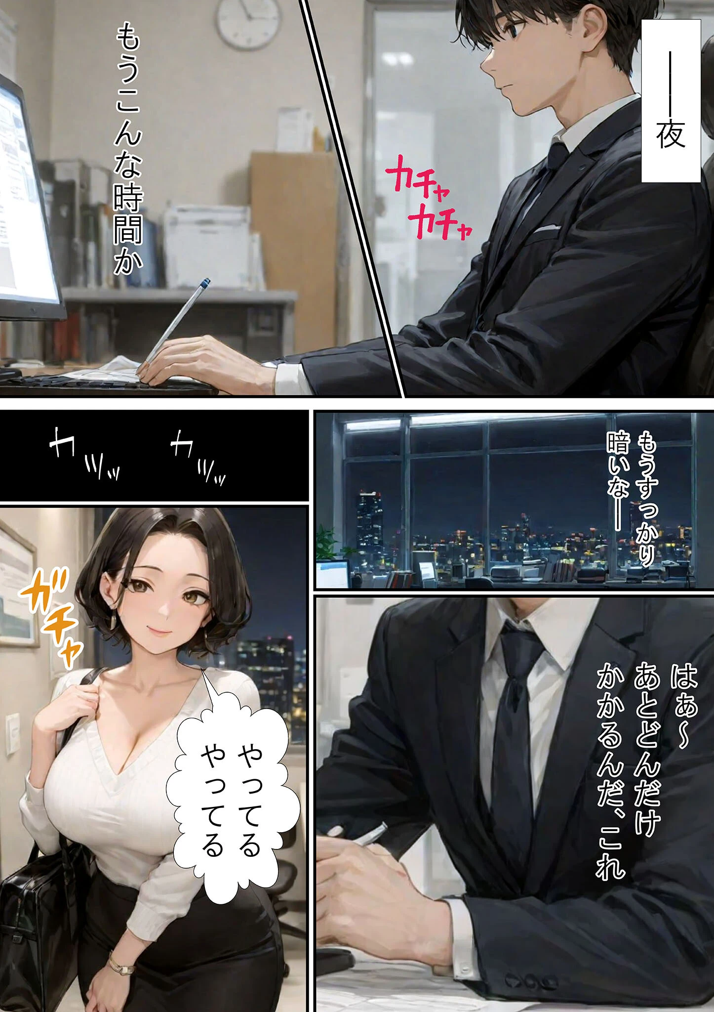仕事で失敗ばかりの俺が人妻上司（48）と残業したら濡れ濡れセックス始まった話 モザイク版ページ7