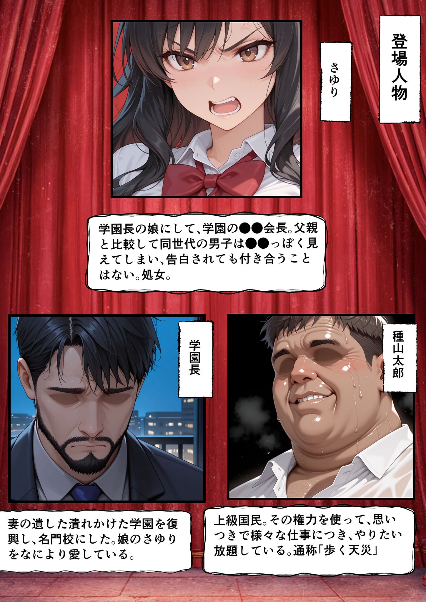 上級国民に支配された学園生徒会長が学園を守るため処女喪失ショーを行う話 モザイク版ページ4
