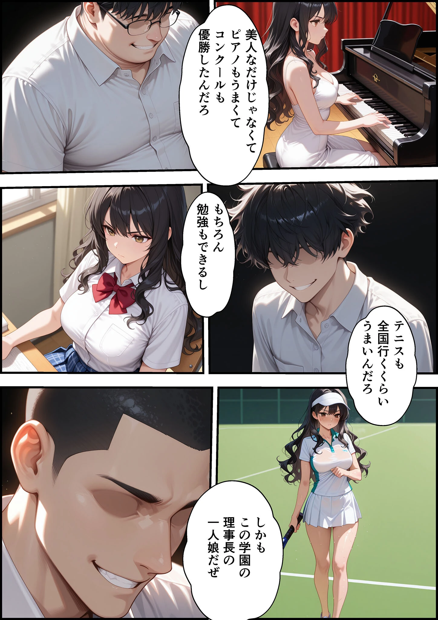 上級国民に支配された学園生徒会長が学園を守るため処女喪失ショーを行う話 モザイク版ページ7