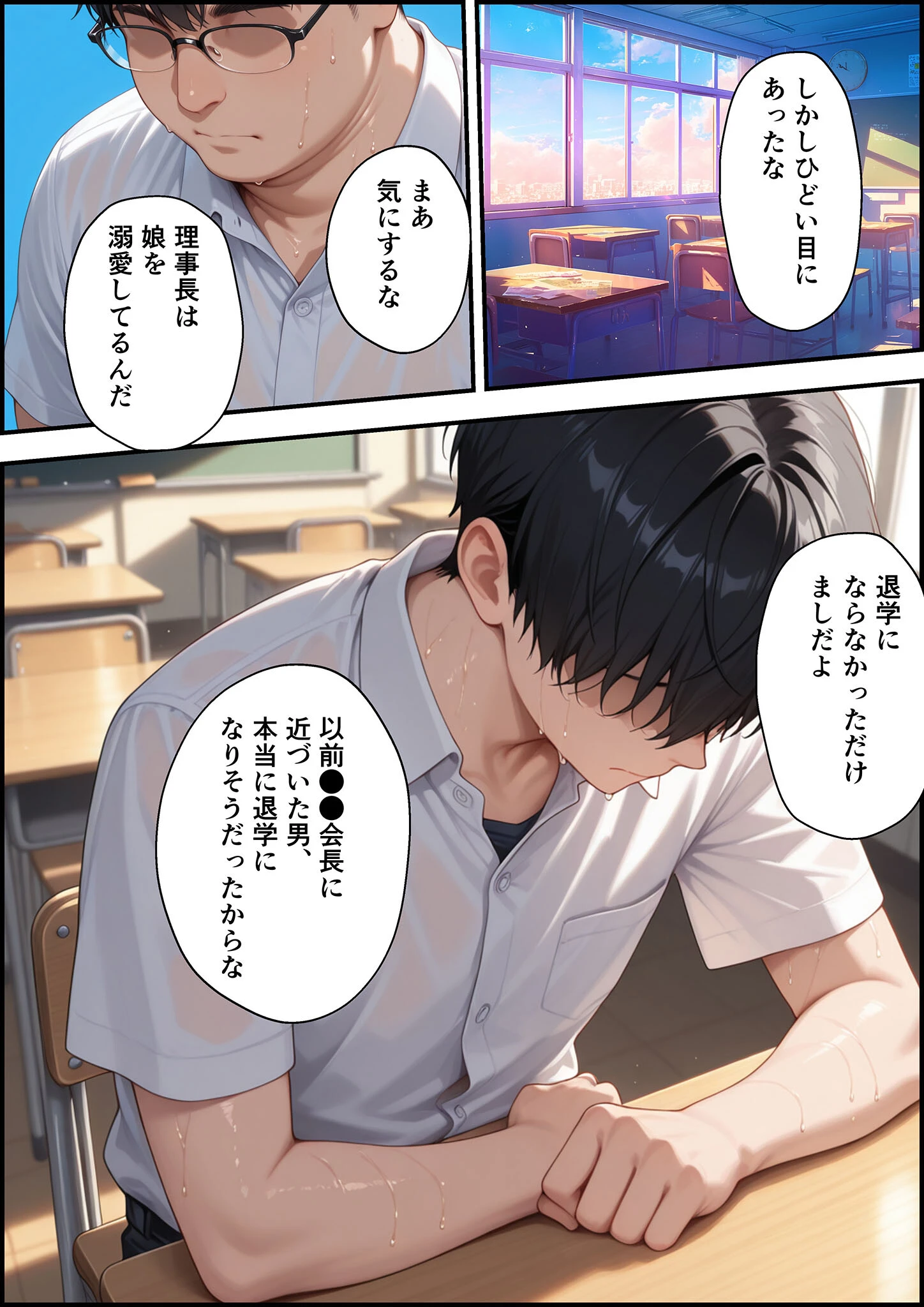 上級国民に支配された学園生徒会長が学園を守るため処女喪失ショーを行う話 モザイク版ページ10
