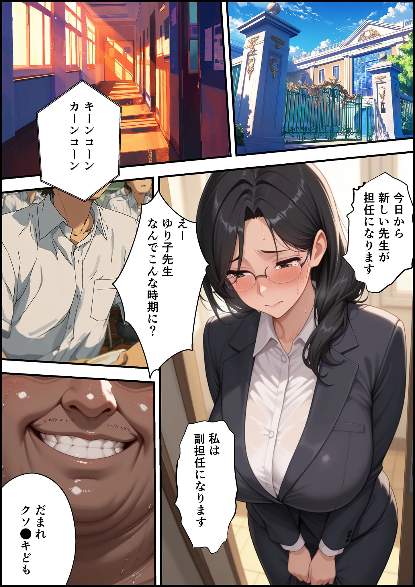 上級国民に支配された学園生徒会長が学園を守るため処女喪失ショーを行う話 モザイク版ページ16