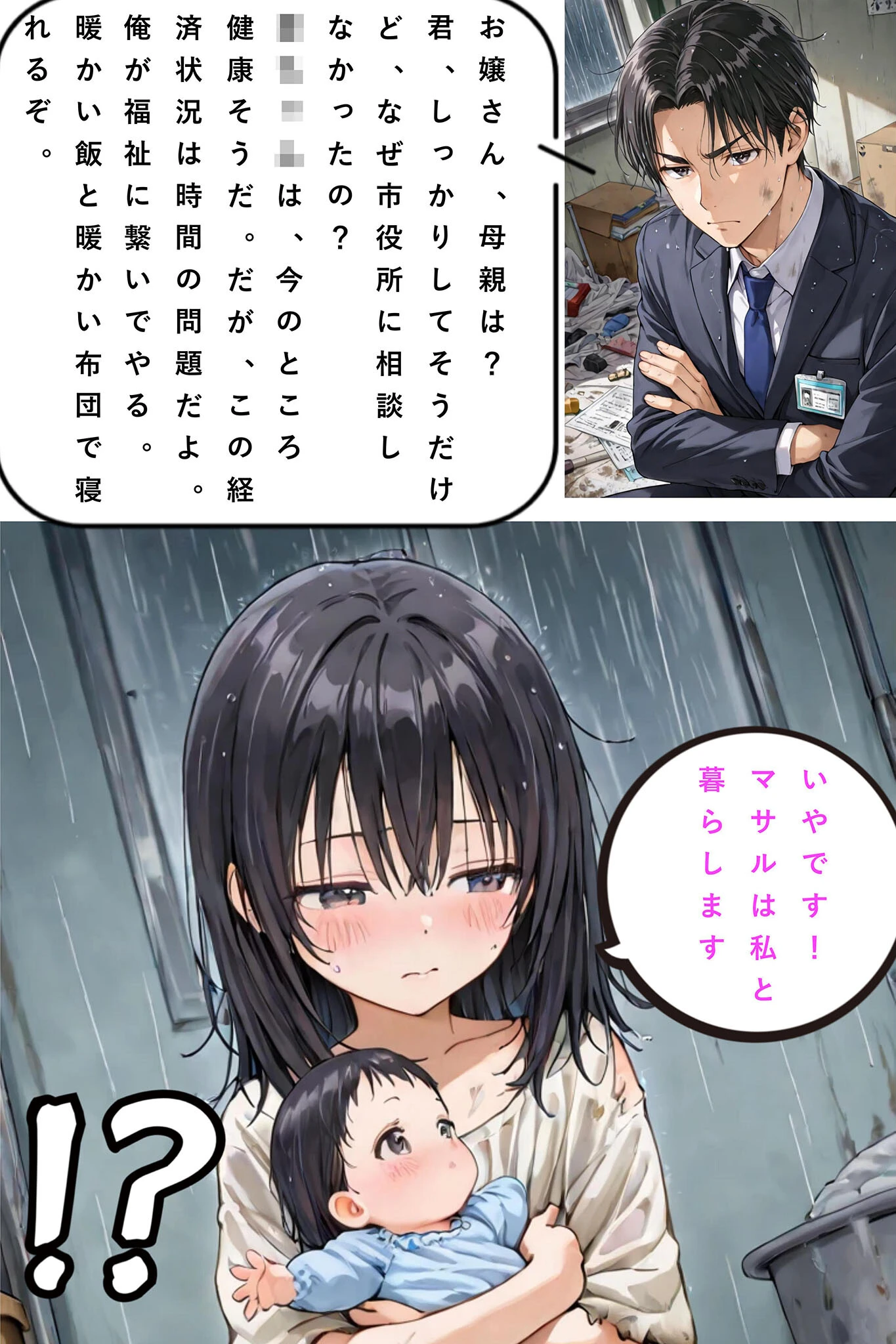 レ○プされていた少女を保護したら花嫁になった話 モザイク版ページ9