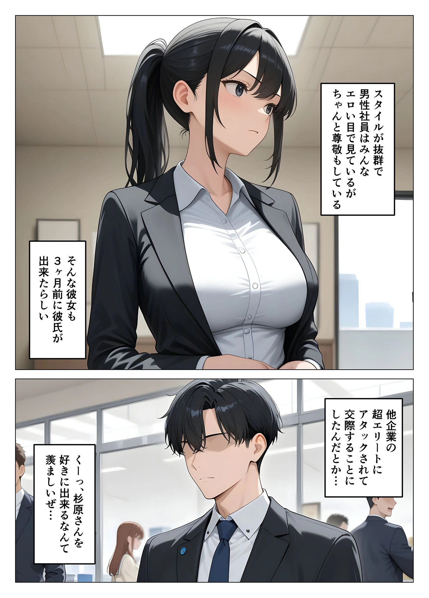 気が強いOLの爆乳女上司を寝取った話 モザイク版ページ4