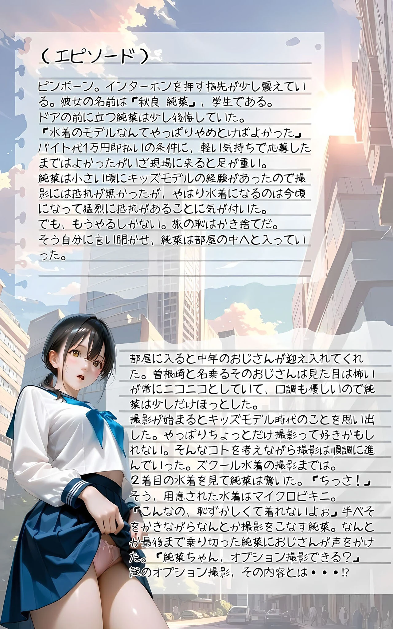 水着撮影会のはずが、いつのまにかおぢさんち〇ぽに沼る話1 モザイク版ページ4