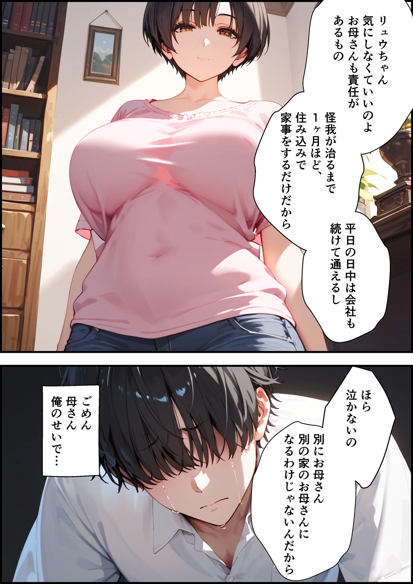 女手ひとつでボクを育ててくれた自慢の母がボクを守るためにいじめっ子の女になる話 1&2 モザイク版ページ17