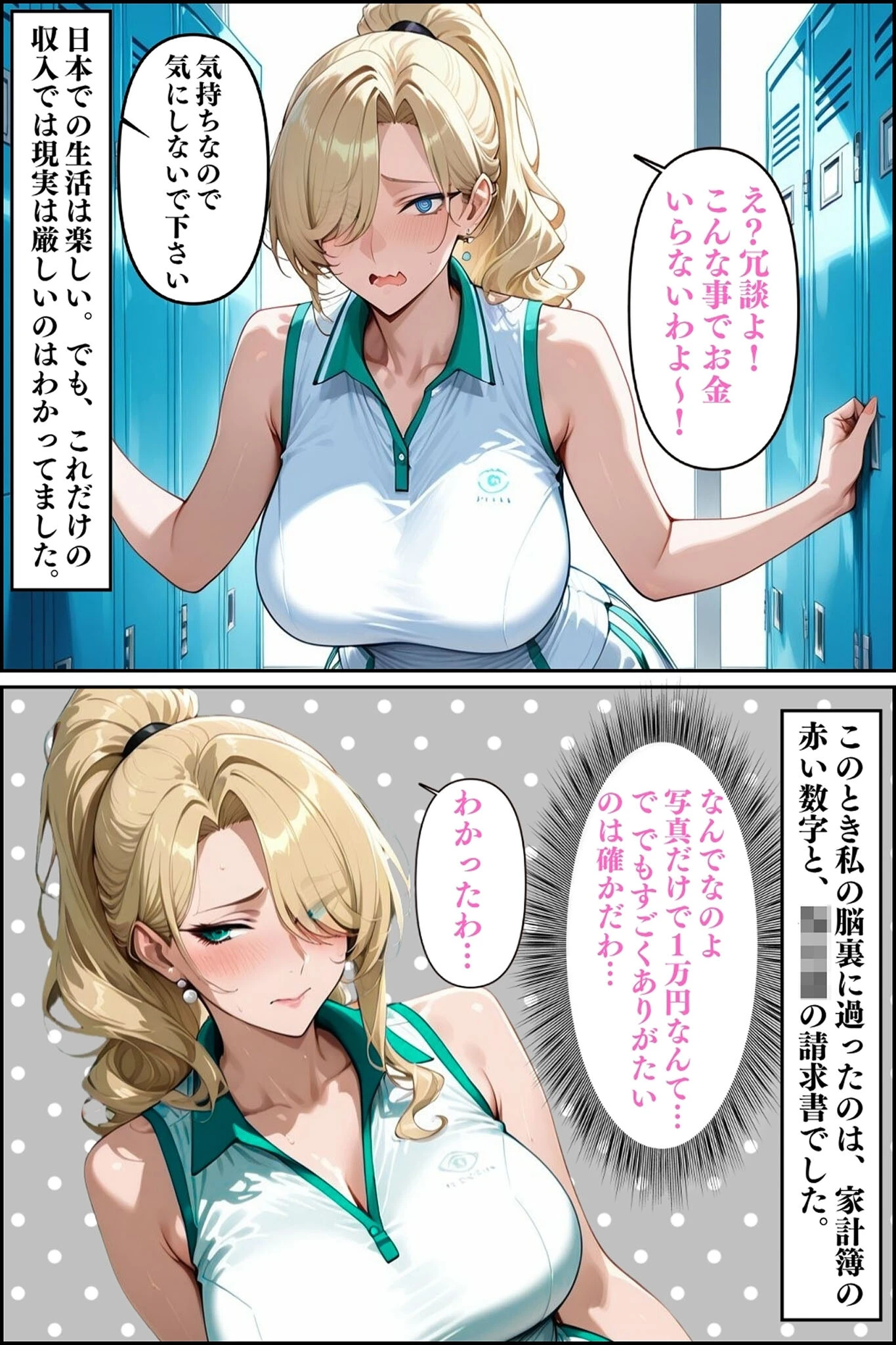 人妻ですが雌でした〜イきたくないのに醜顔アクメ テニスコーチが醜態晒した日〜 モザイク版ページ9