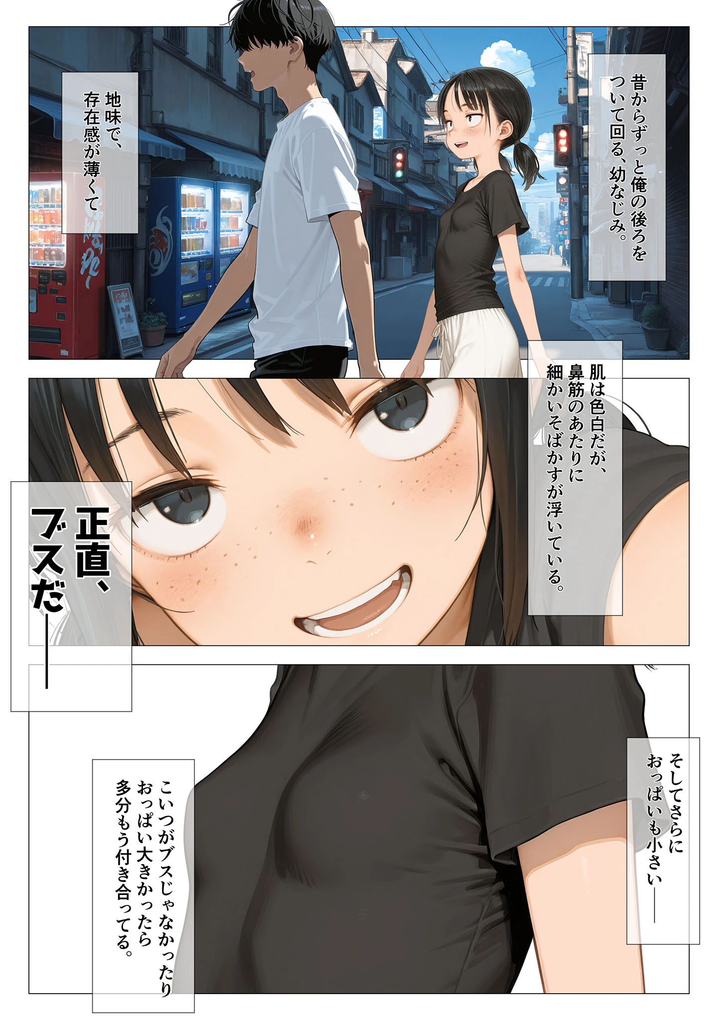 ちいぶす-おっぱい小さくてブスだけどいつでもヤレる幼馴染- モザイク版ページ4