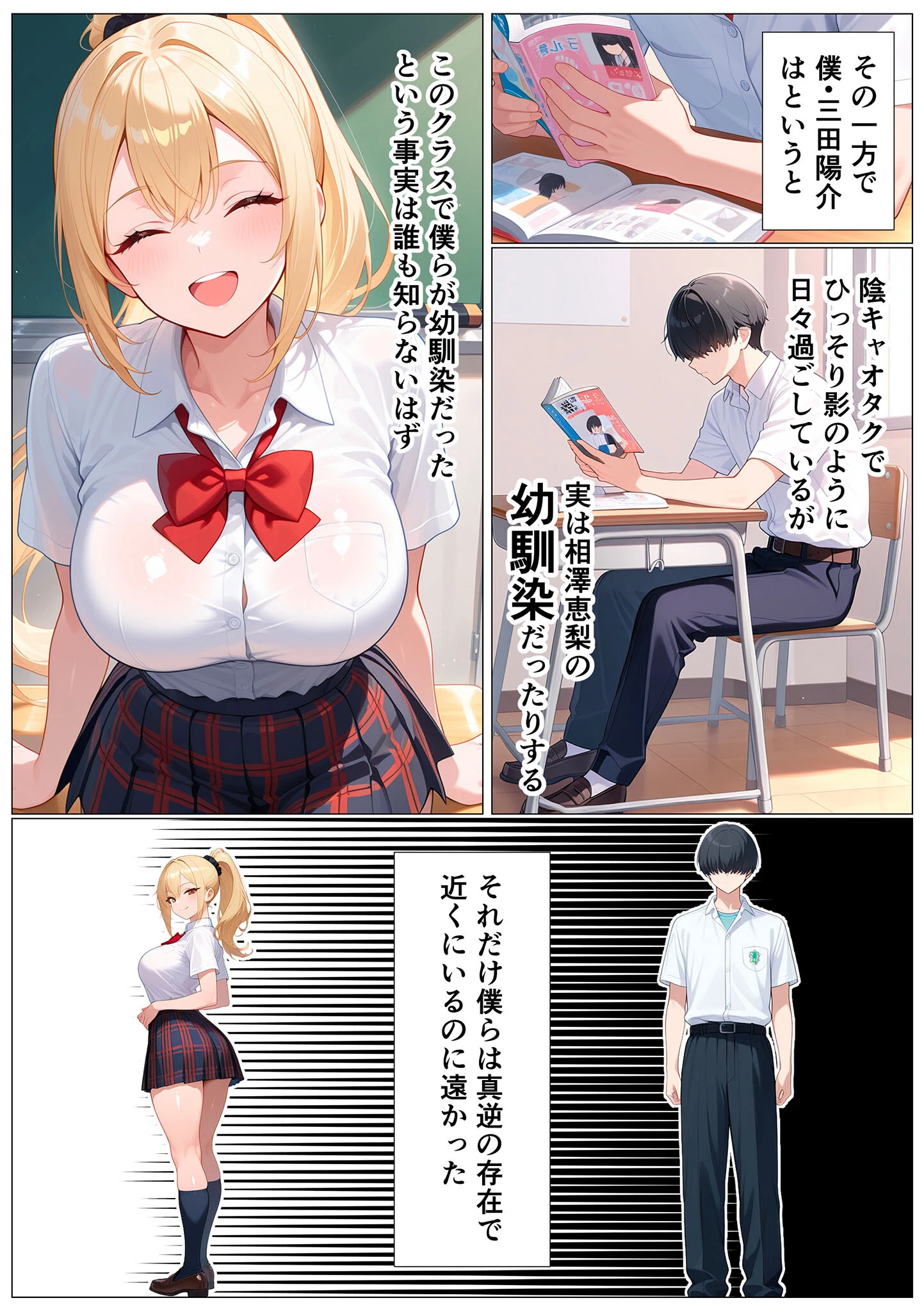 幼馴染の爆乳ギャルが陰キャオタクのデカチ●中毒になった話 モザイク版ページ4
