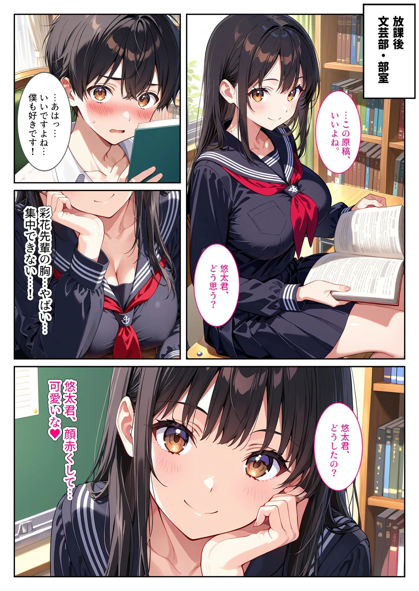 文芸部の先輩（爆乳）におっぱい揉ませてと土下座でお願いしたら… モザイク版ページ5