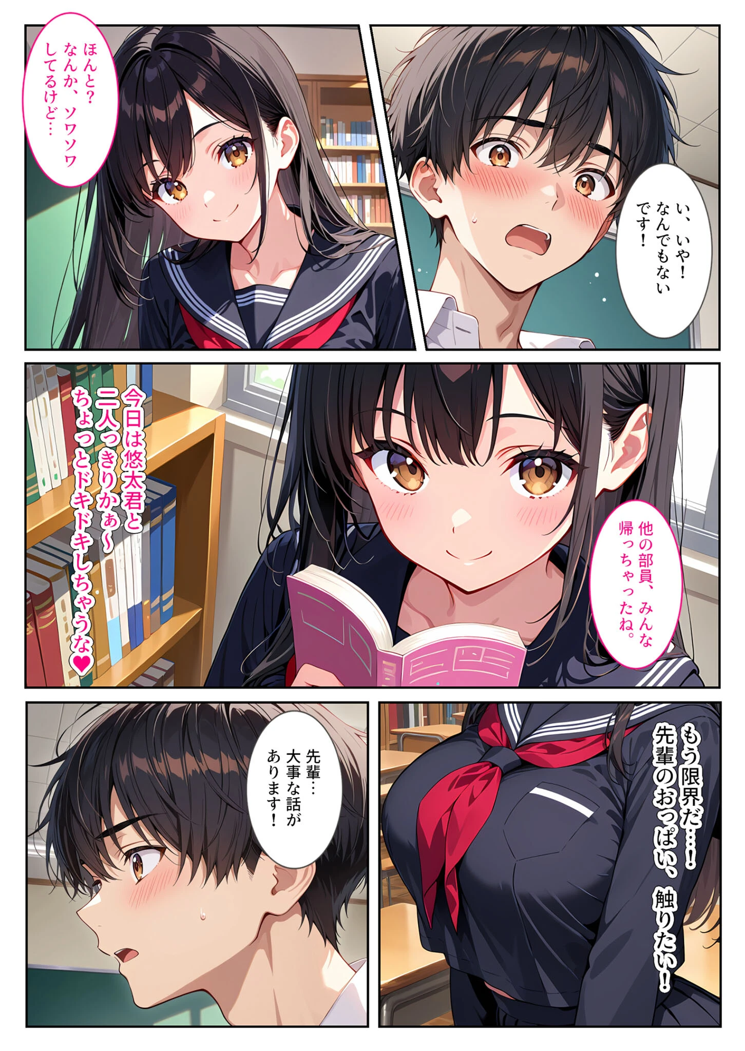 文芸部の先輩（爆乳）におっぱい揉ませてと土下座でお願いしたら… モザイク版ページ6