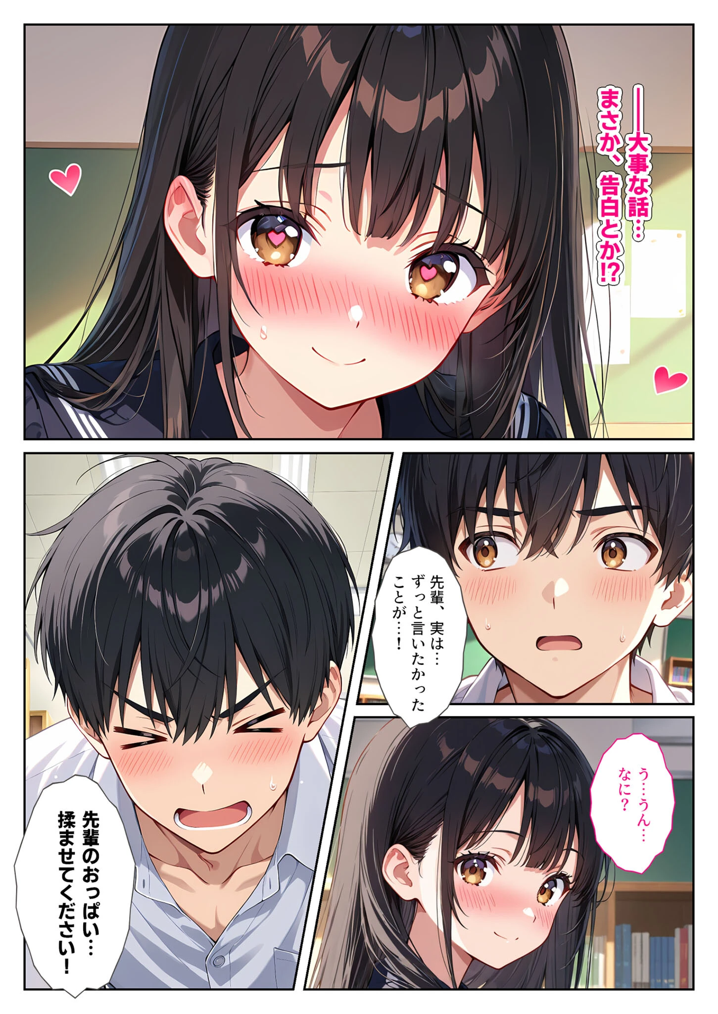 文芸部の先輩（爆乳）におっぱい揉ませてと土下座でお願いしたら… モザイク版ページ7