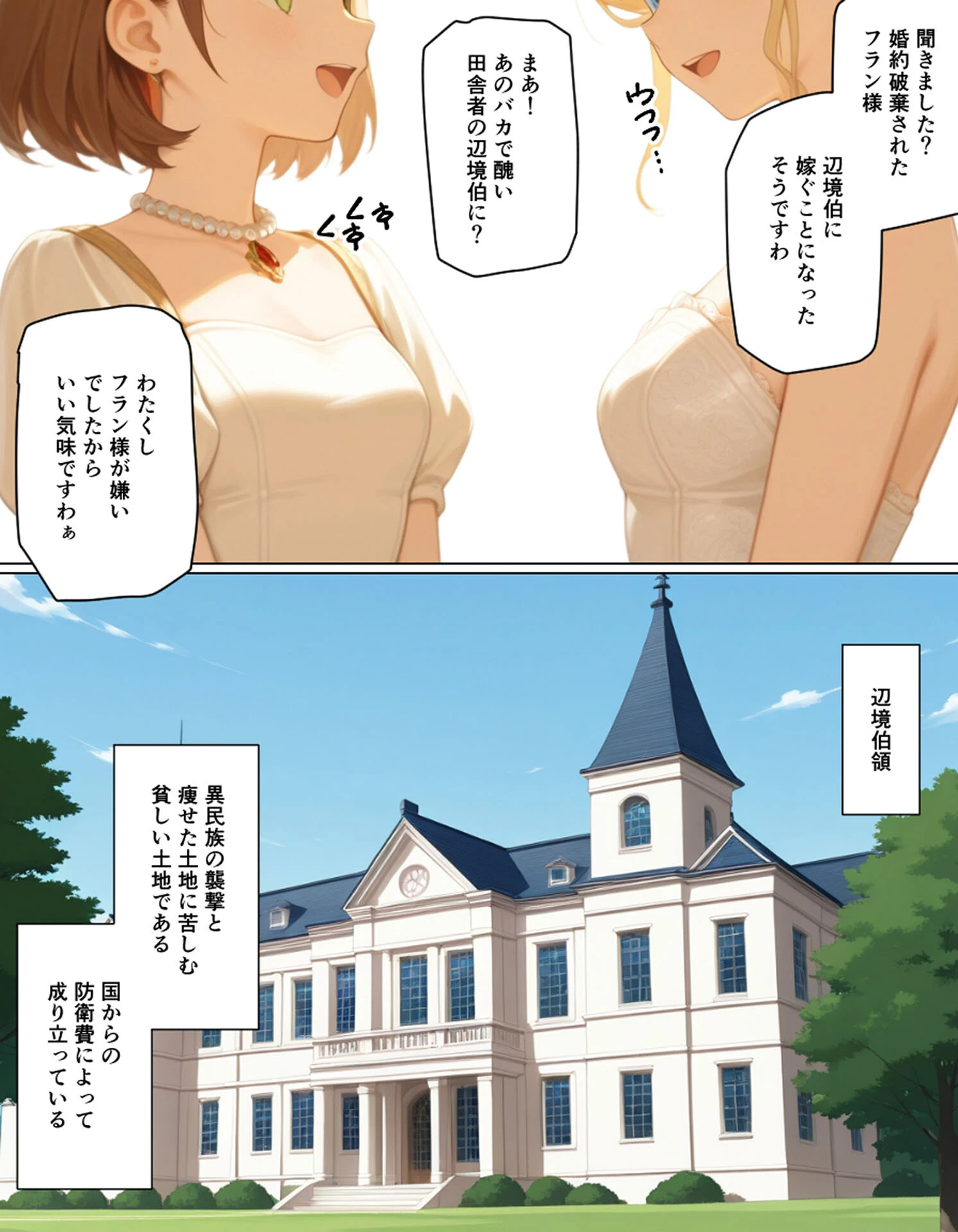 婚約破棄された悪役令嬢が豚貴族に嫁がされて来たので堕とす。あとヒロインも愛人にする。 モザイク版ページ4
