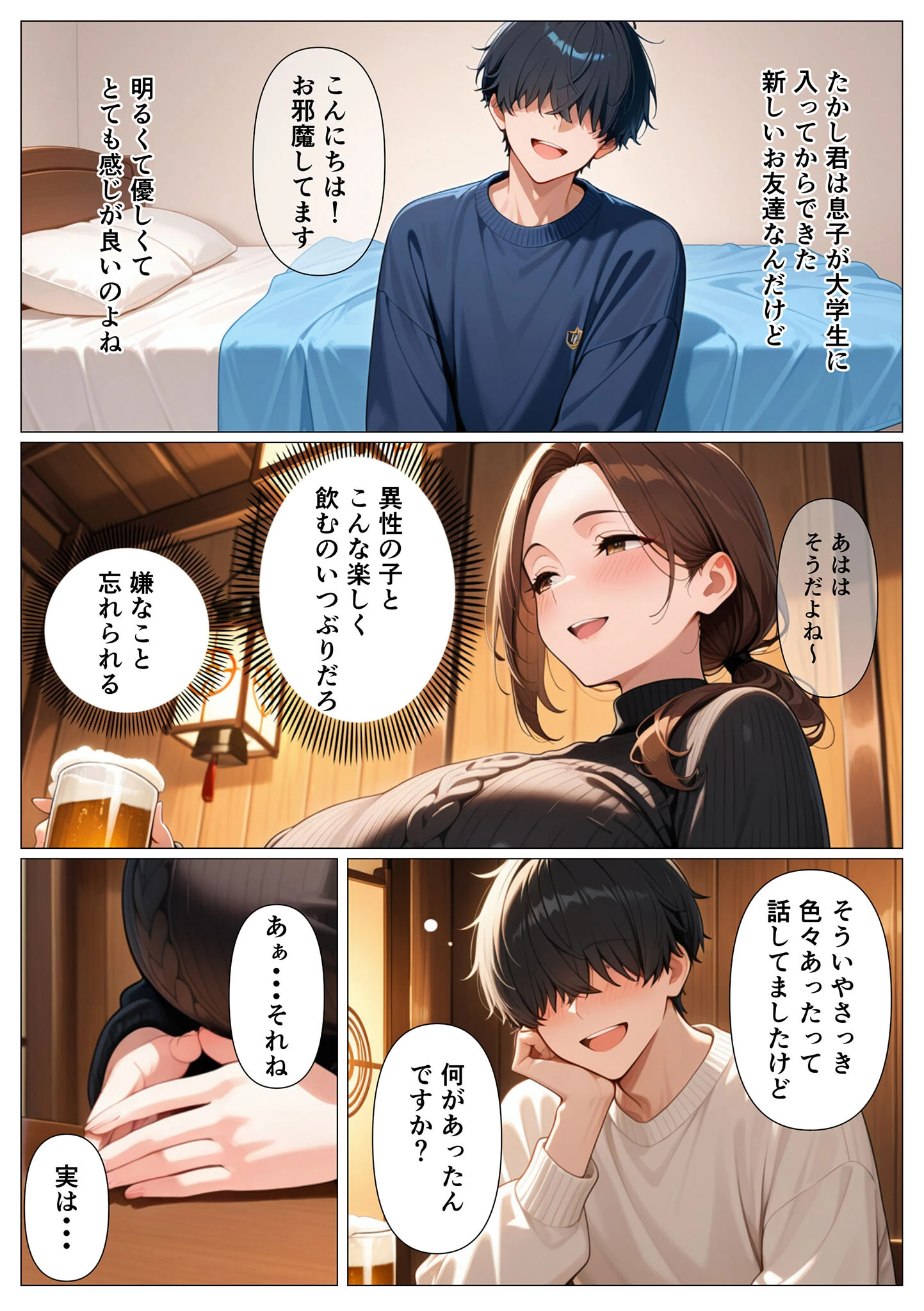 背徳感に負けたGカップむちむち人妻 息子の親友と本能剥き出しセックスした話〜欲求不満母からメスになった夜〜 モザイク版ページ7