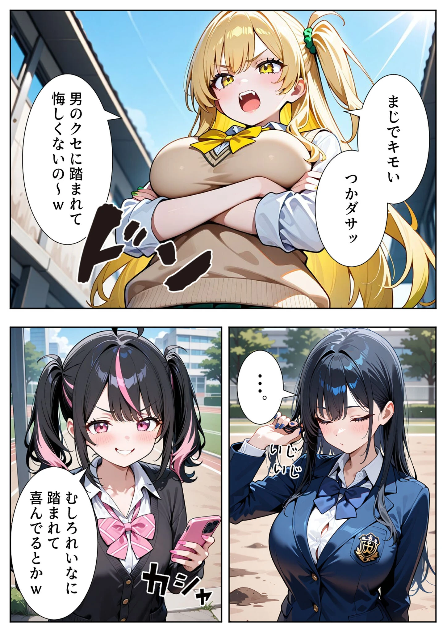 いじめられてた陰キャのボクが生意気チビギャルに中●し報復した話〜桃瀬愛羅 裏垢編〜 モザイク版ページ3