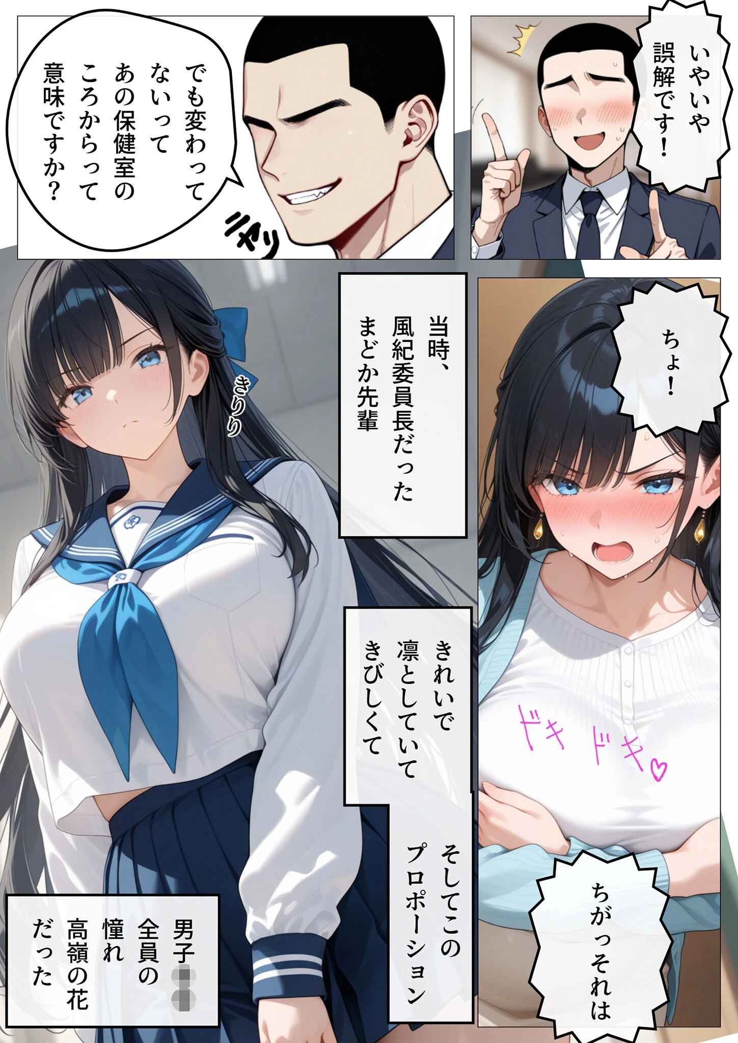 すぐに濡れちゃう人妻まどかは今日も清楚（？）にハメられる 巧みな話術に抗えず本気汗だくセックス！（1） モザイク版ページ8