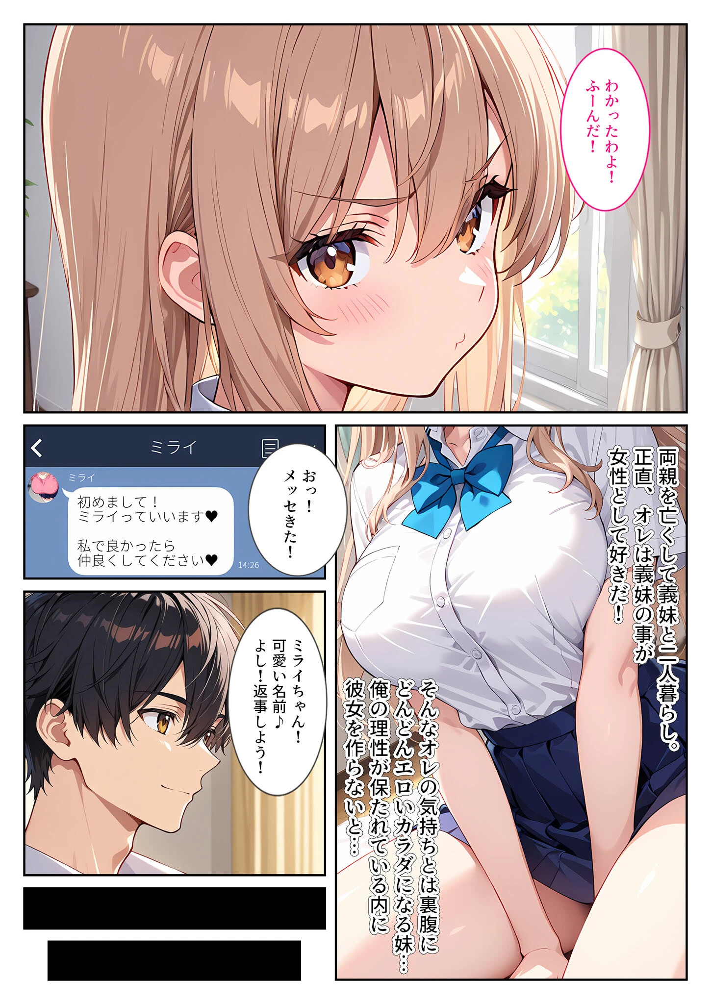 マッチングアプリで来た爆乳義妹に誘惑されて孕ませました! モザイク版ページ7