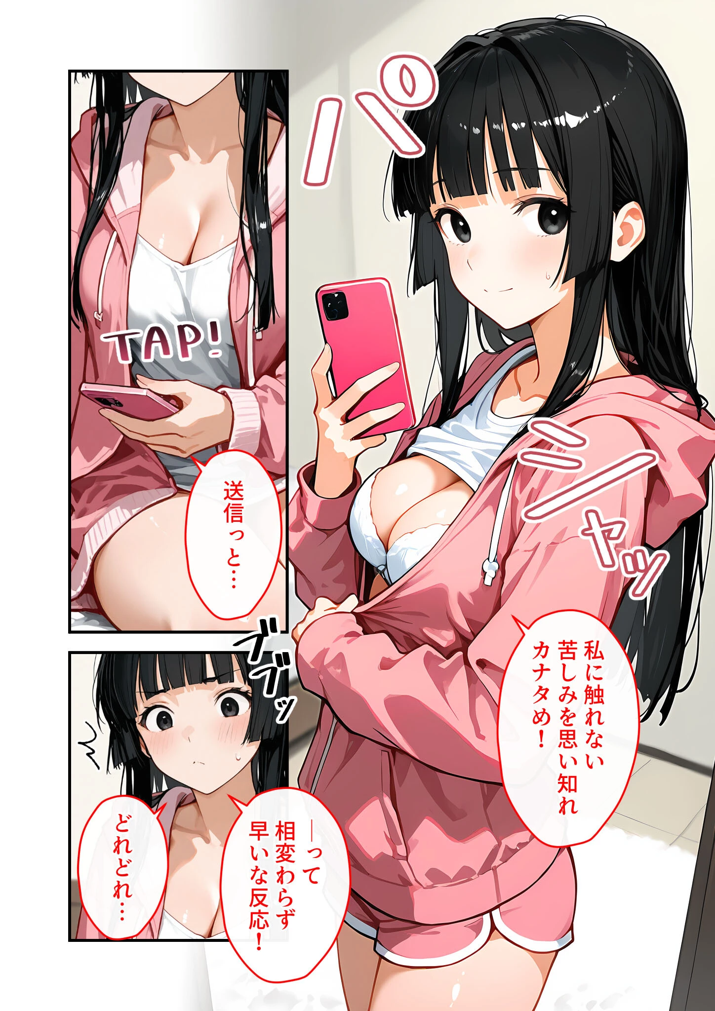 出張中は彼女のおっぱいが送られてきます。 〜会えない寂しさを癒してくれる、シャイな彼女のエロ自撮り〜ページ9