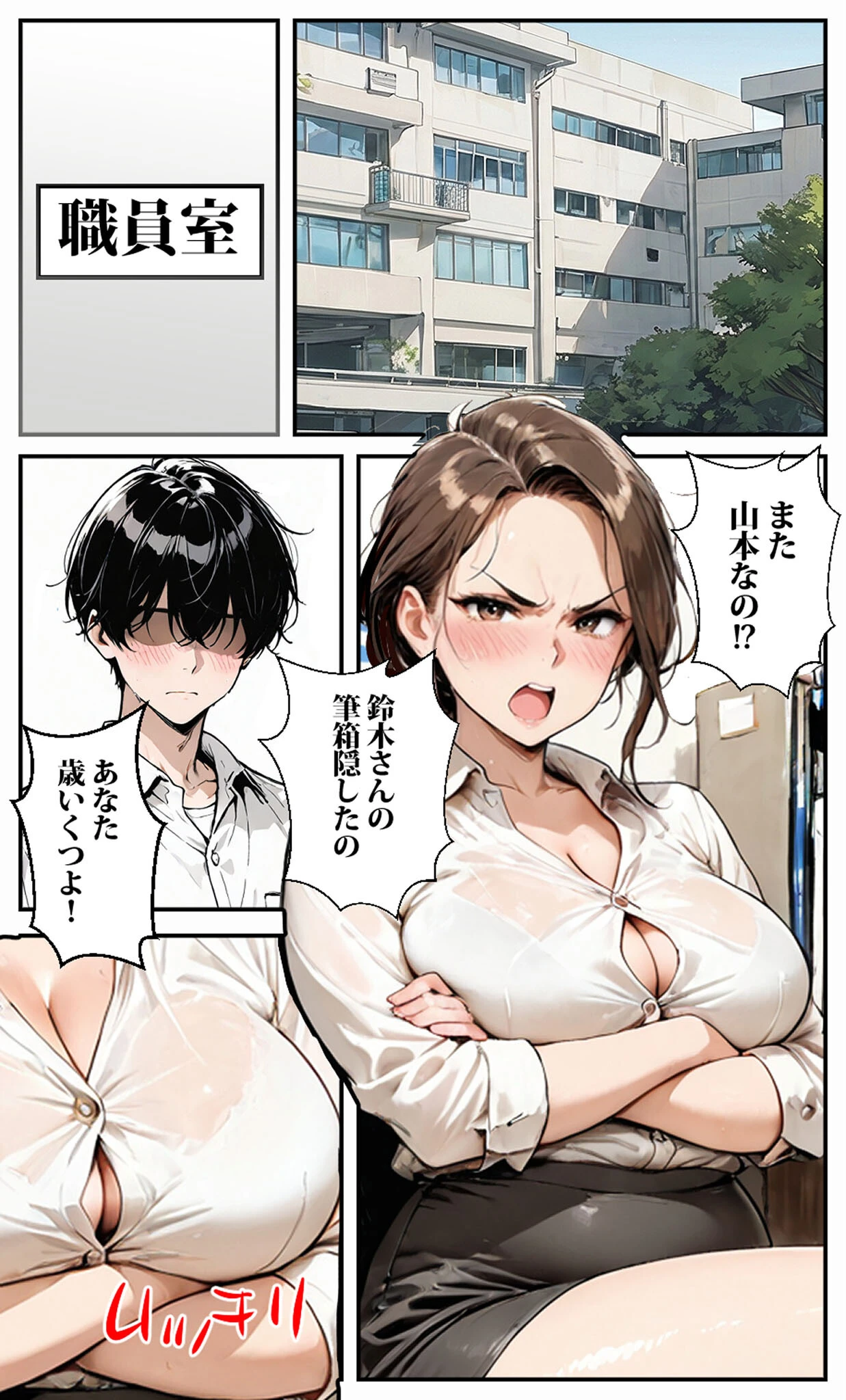 マチアプで出会った女●師がオナホになっちゃった モザイク版ページ3