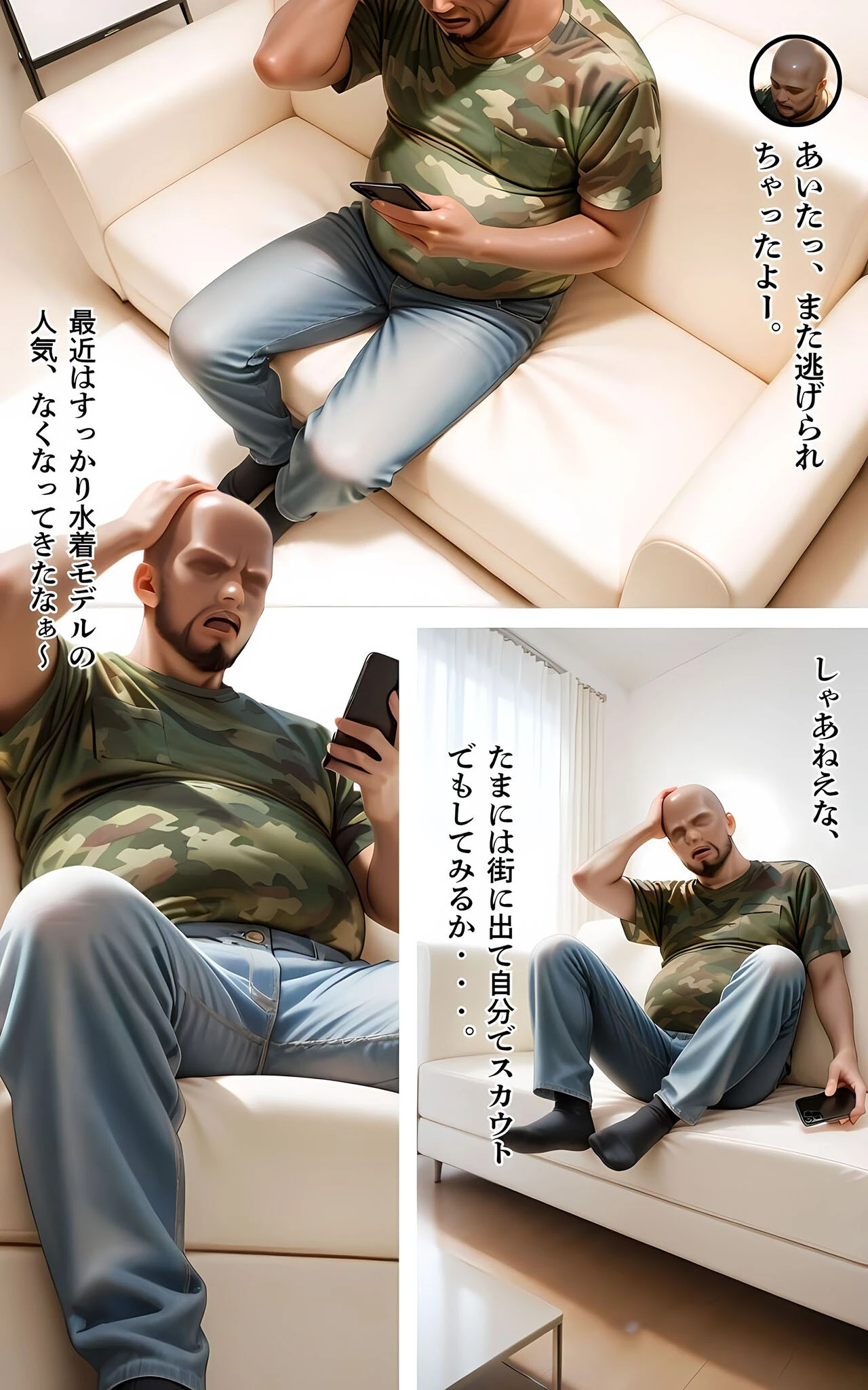 水着撮影会のはずが、いつのまにかおぢさんち〇ぽに沼る話4 モザイク版ページ4