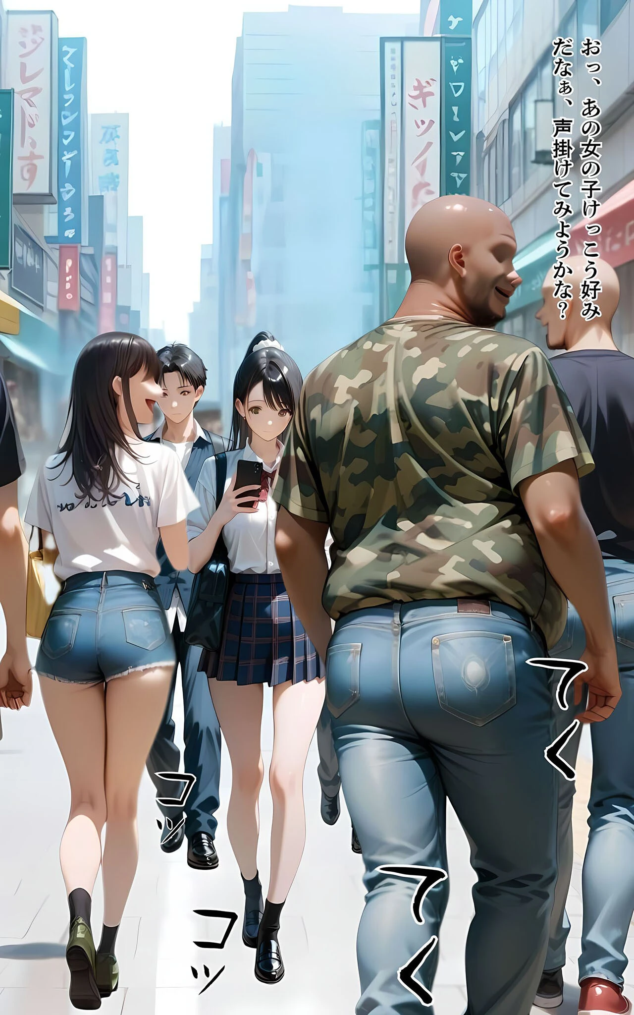 水着撮影会のはずが、いつのまにかおぢさんち〇ぽに沼る話4 モザイク版ページ5