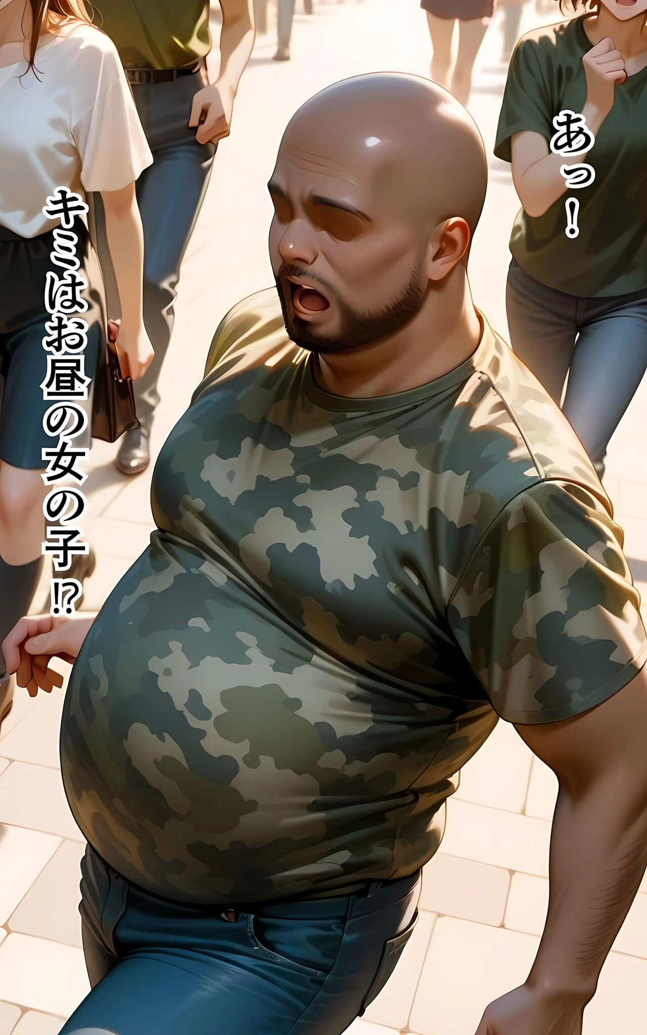 水着撮影会のはずが、いつのまにかおぢさんち〇ぽに沼る話4 モザイク版ページ17