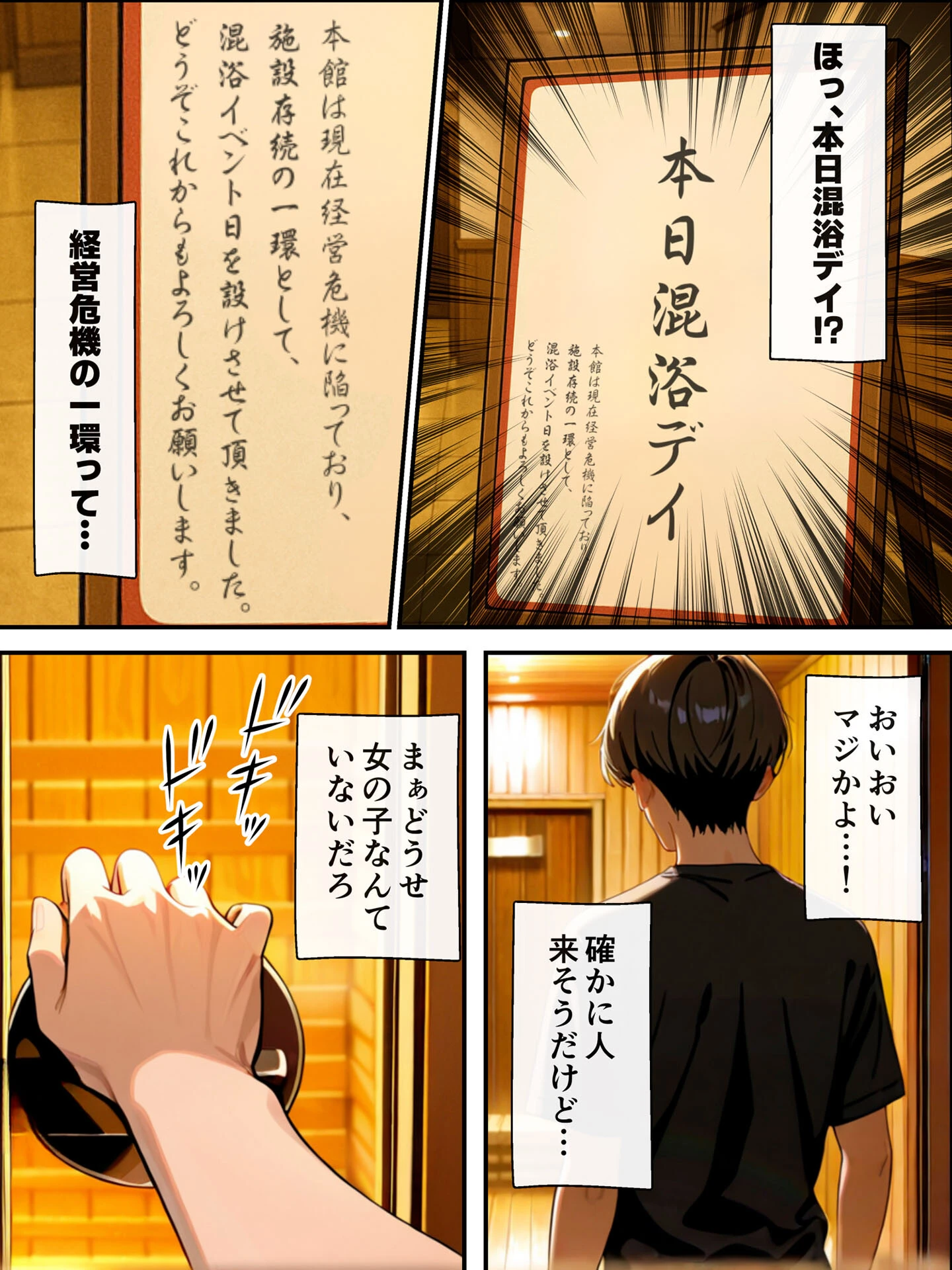 混浴サウナでSっ気の巨乳義妹に挑発されて…勃起がバレて我慢できなくなった話 モザイク版ページ4