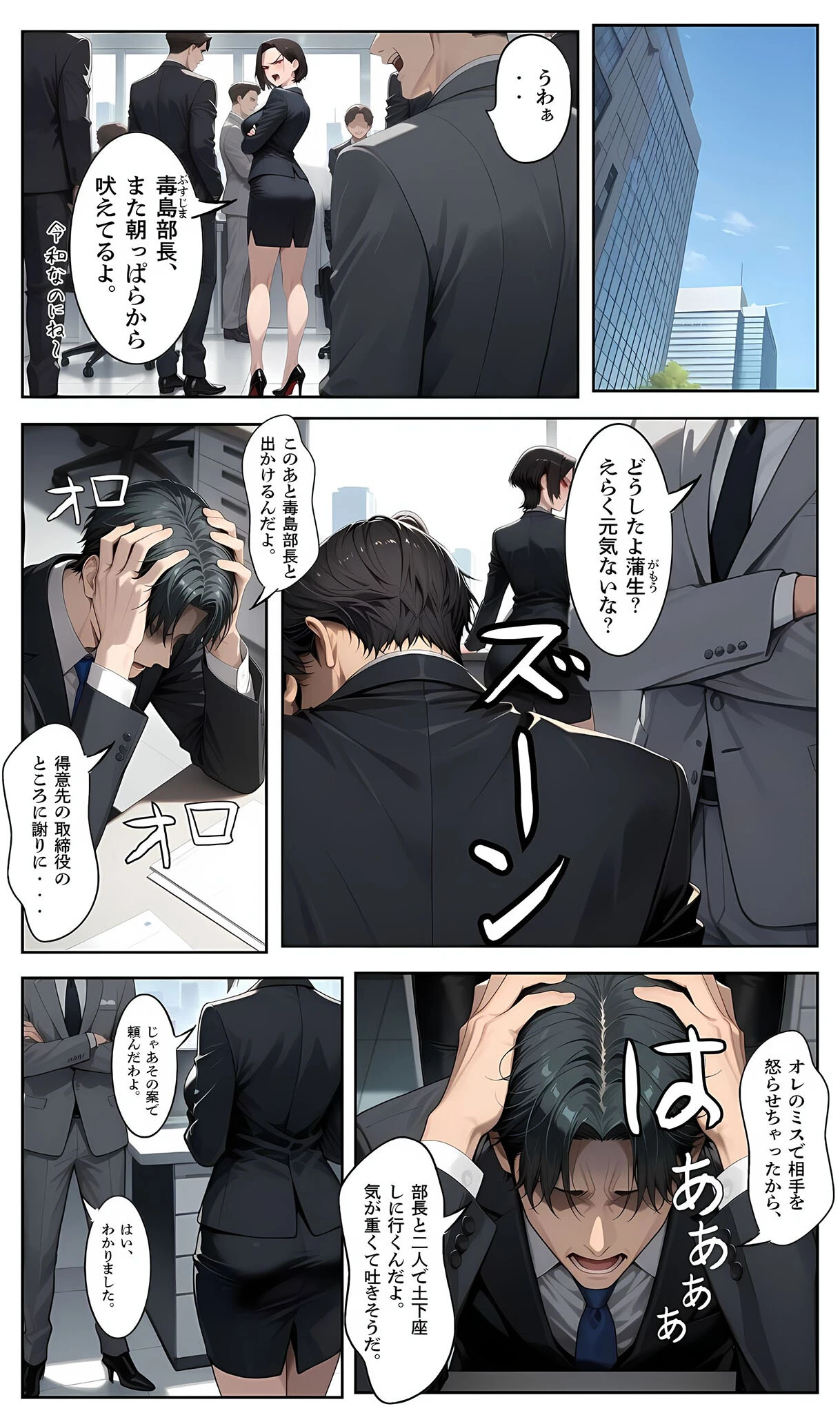 〜パワハラ女部長の秘密を握ってうるさい口に●●●●でフタをした後いちゃラブア●ルセックスをする話〜 モザイク版ページ7