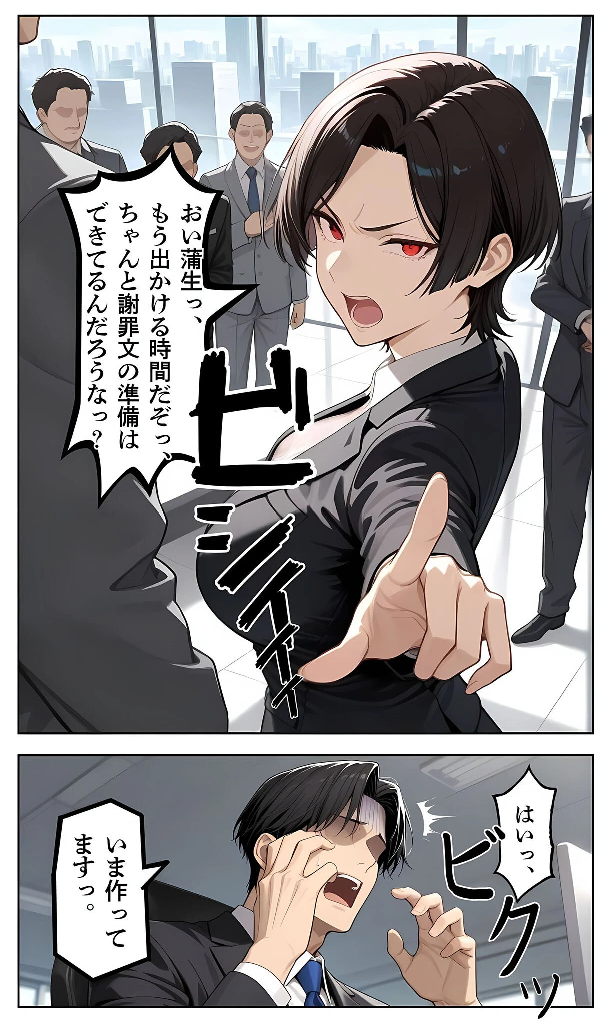 〜パワハラ女部長の秘密を握ってうるさい口に●●●●でフタをした後いちゃラブア●ルセックスをする話〜 モザイク版ページ8