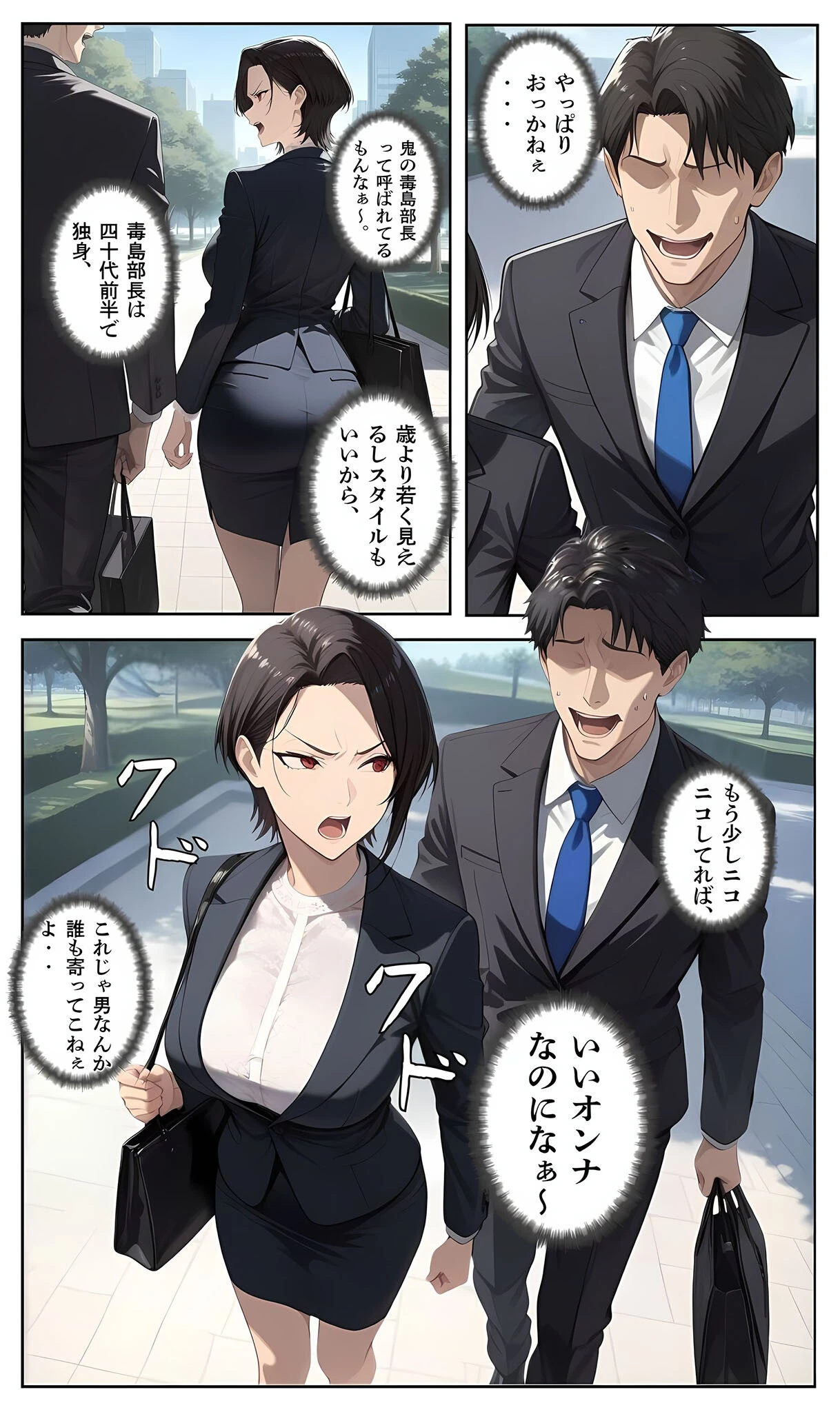 〜パワハラ女部長の秘密を握ってうるさい口に●●●●でフタをした後いちゃラブア●ルセックスをする話〜 モザイク版ページ10