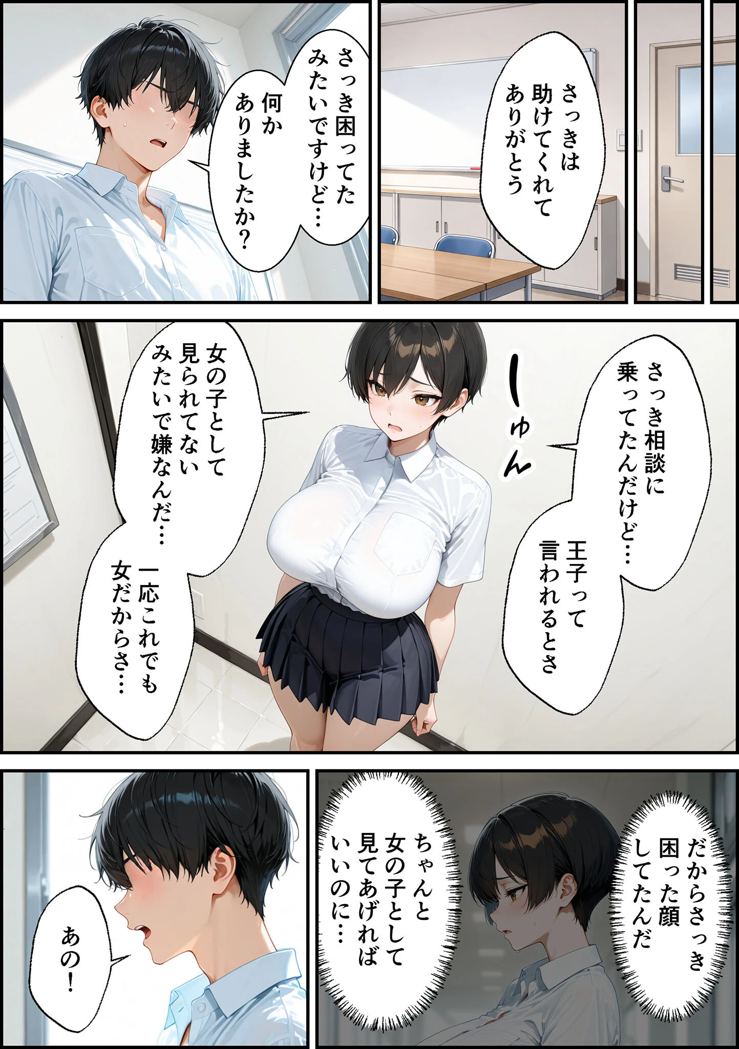 女の子扱いされたい王子様な委員長があまあま中●しセックスでメスになる話 モザイク版ページ12