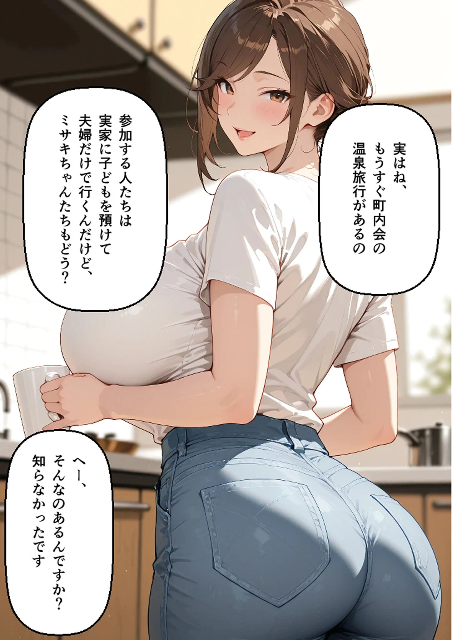 新婚の地味巨乳妻が町内会の温泉旅行で開かれた巨乳奥さん限定乳相撲大会に参加した話 モザイク版ページ11
