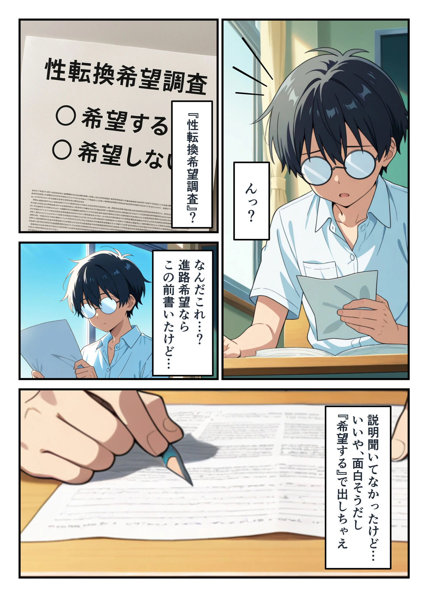 性転換希望調査に僕だけ希望するで出した結果、本当に女の子になってしまった話ページ2