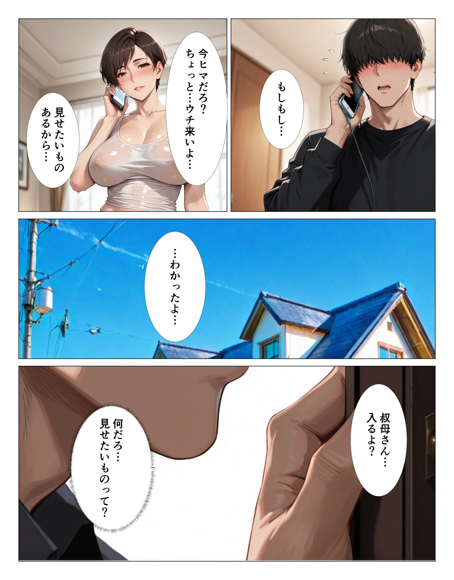 ピタピタになったタンクトップの叔母さんが乳ワイパーで誘ってくるから中出しHしてしまったページ2