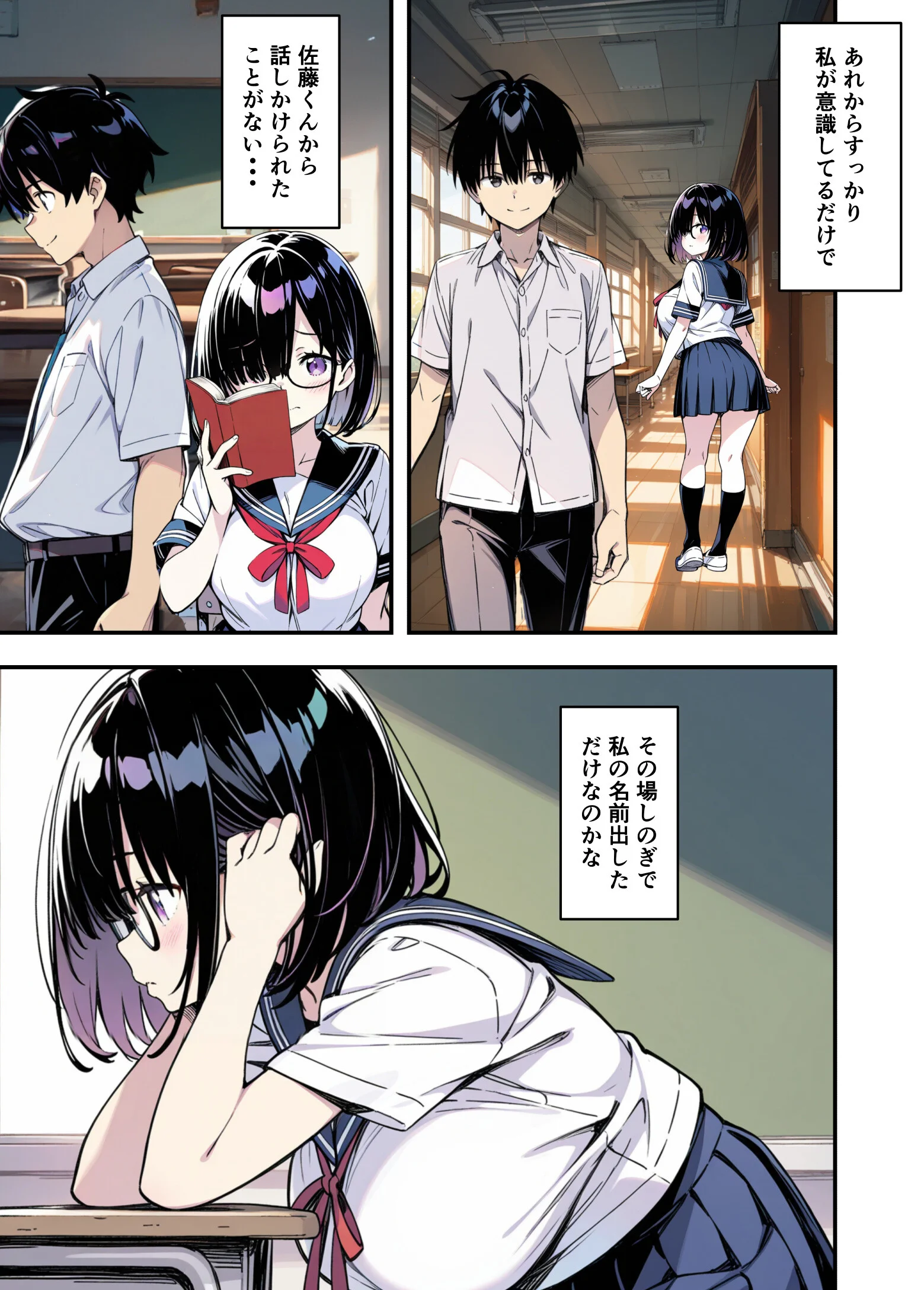 爆乳地味メガネが好きな男に沼パイを使って告白しそのままエッチする話 モザイク版ページ5