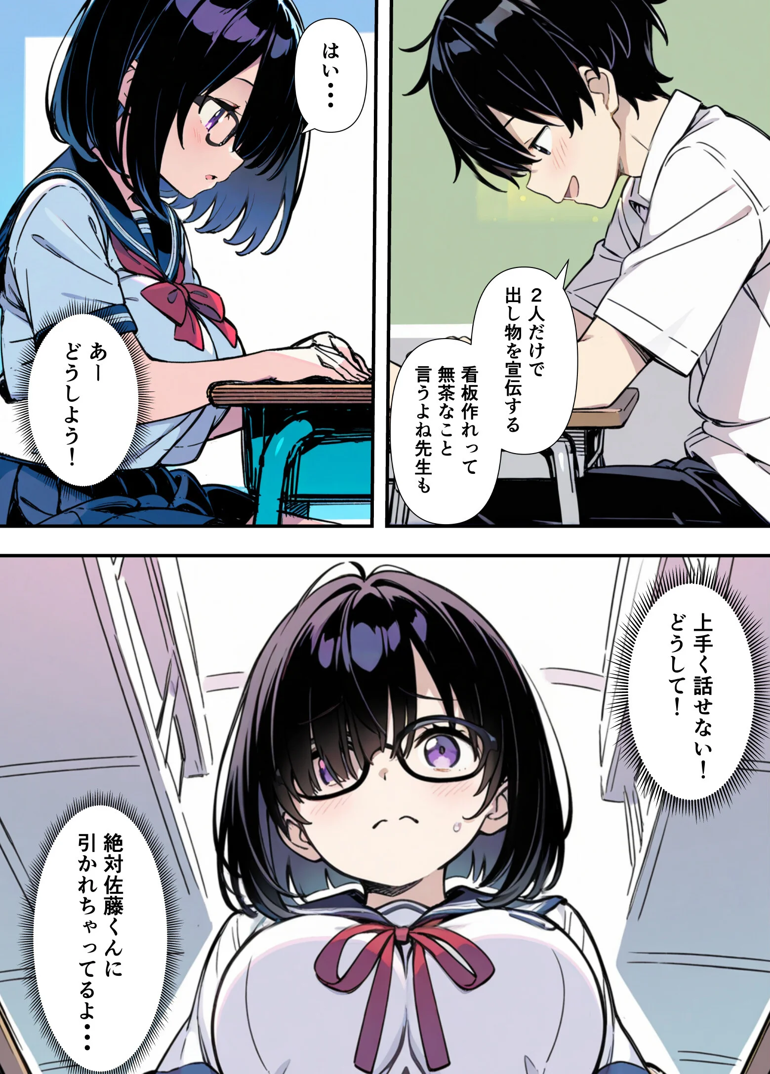 爆乳地味メガネが好きな男に沼パイを使って告白しそのままエッチする話 モザイク版ページ9