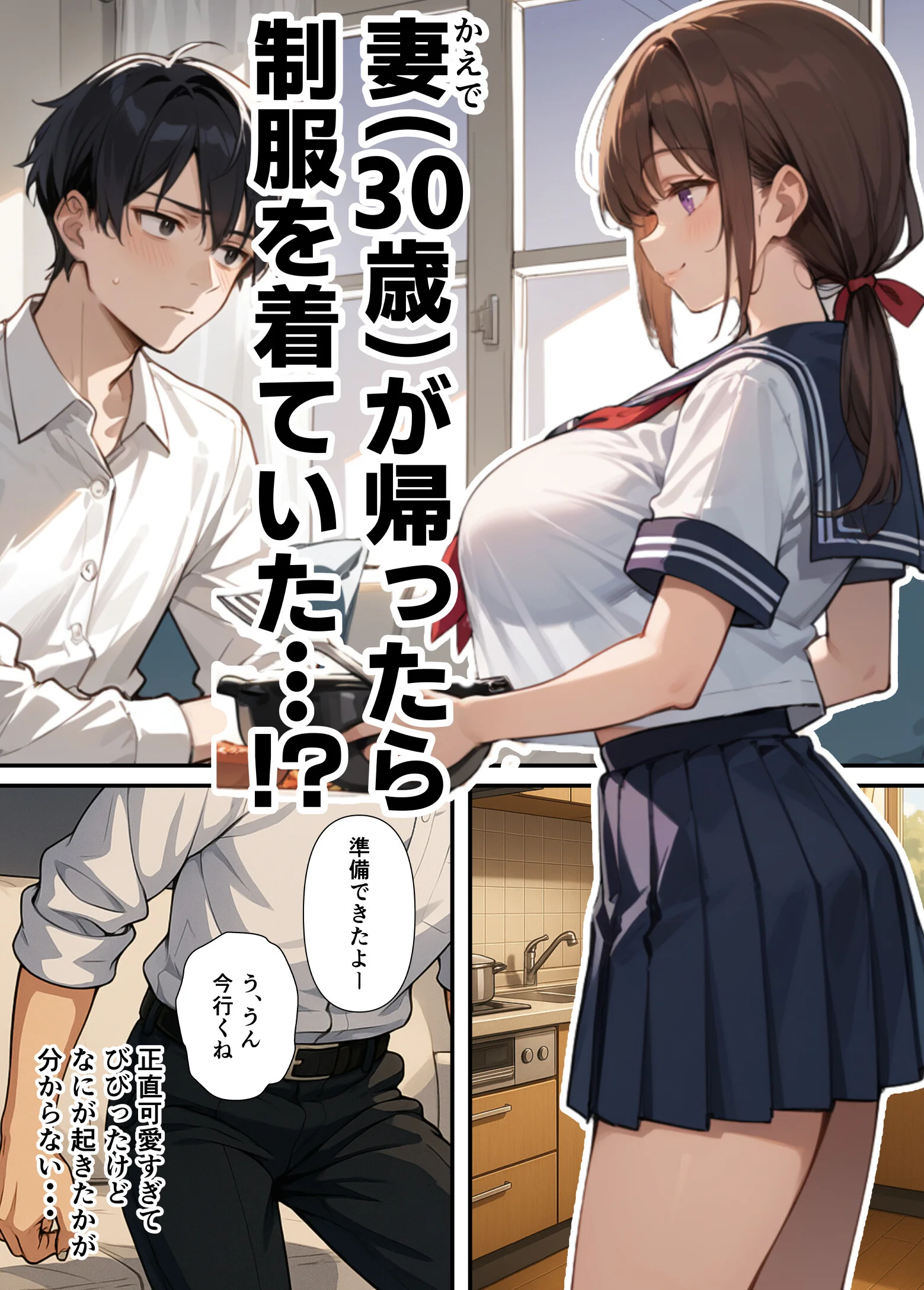 セックスレスに悩む若妻（30）12年ぶりに制服を着てイチャラブセックスする話ページ13
